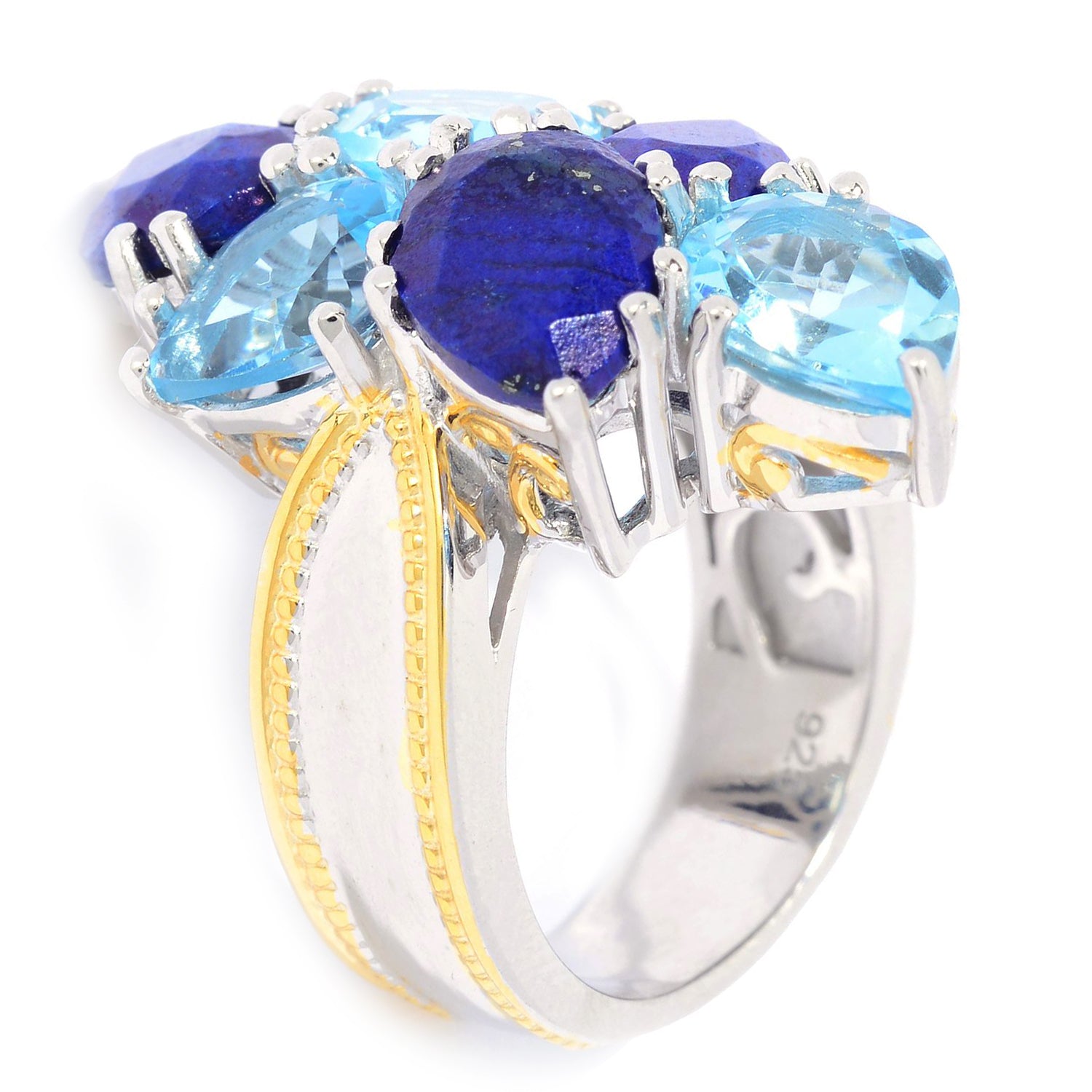 Bague grappe de péridot et de malachite en forme de poire de 9,61 ct tw Gems en Vogue