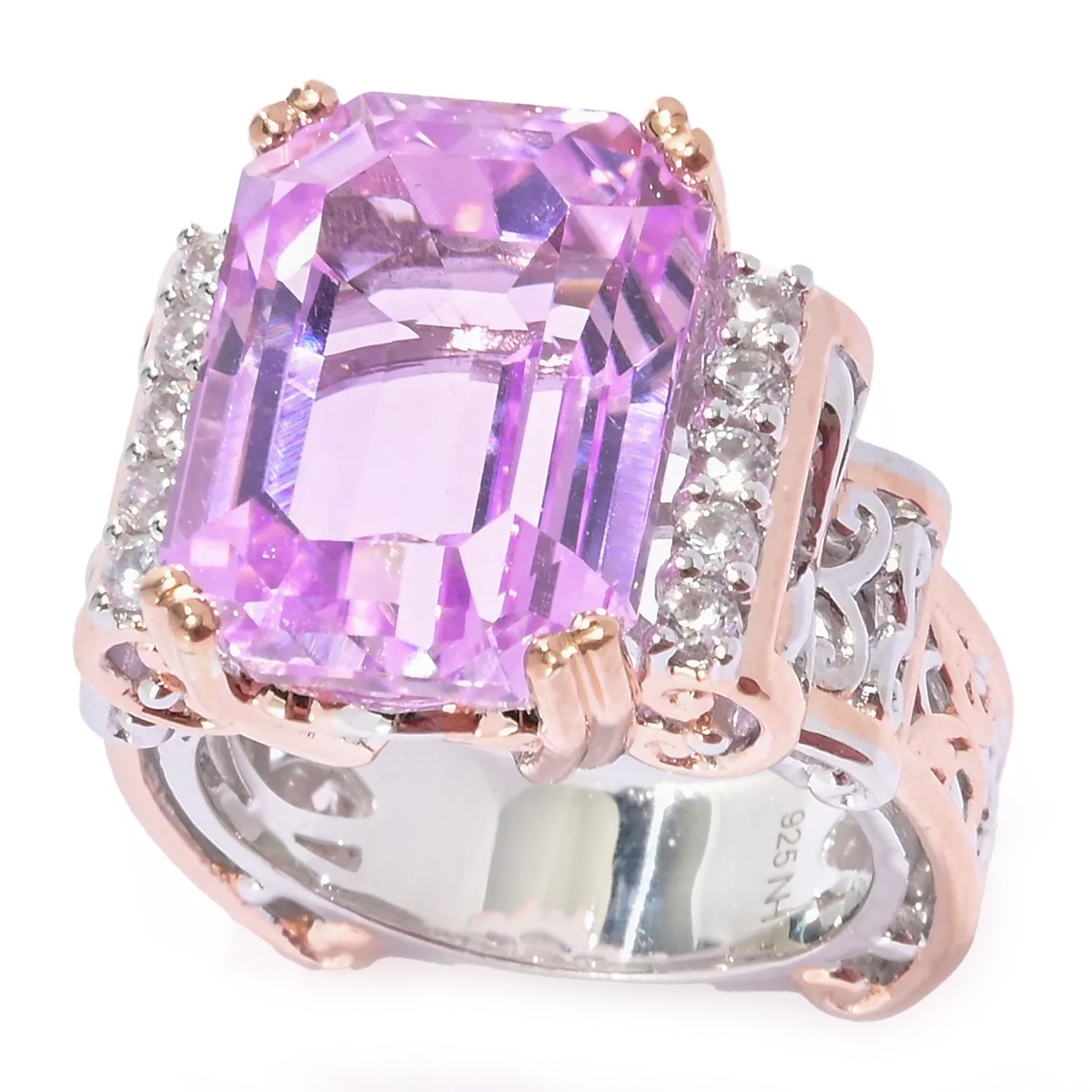 Limited Edition Gems en Vogue 15.56ctw Kunzite & White Zircon Ring