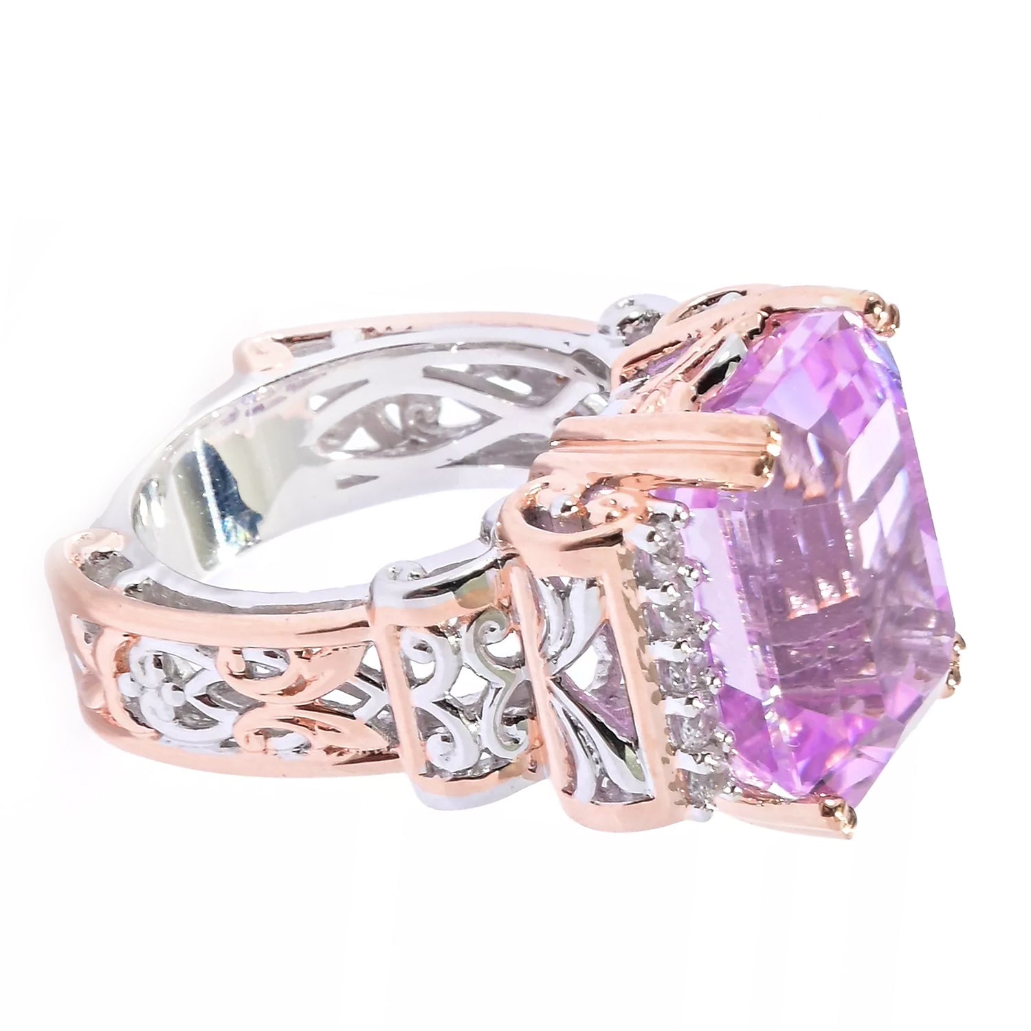 Limited Edition Gems en Vogue 15.56ctw Kunzite & White Zircon Ring