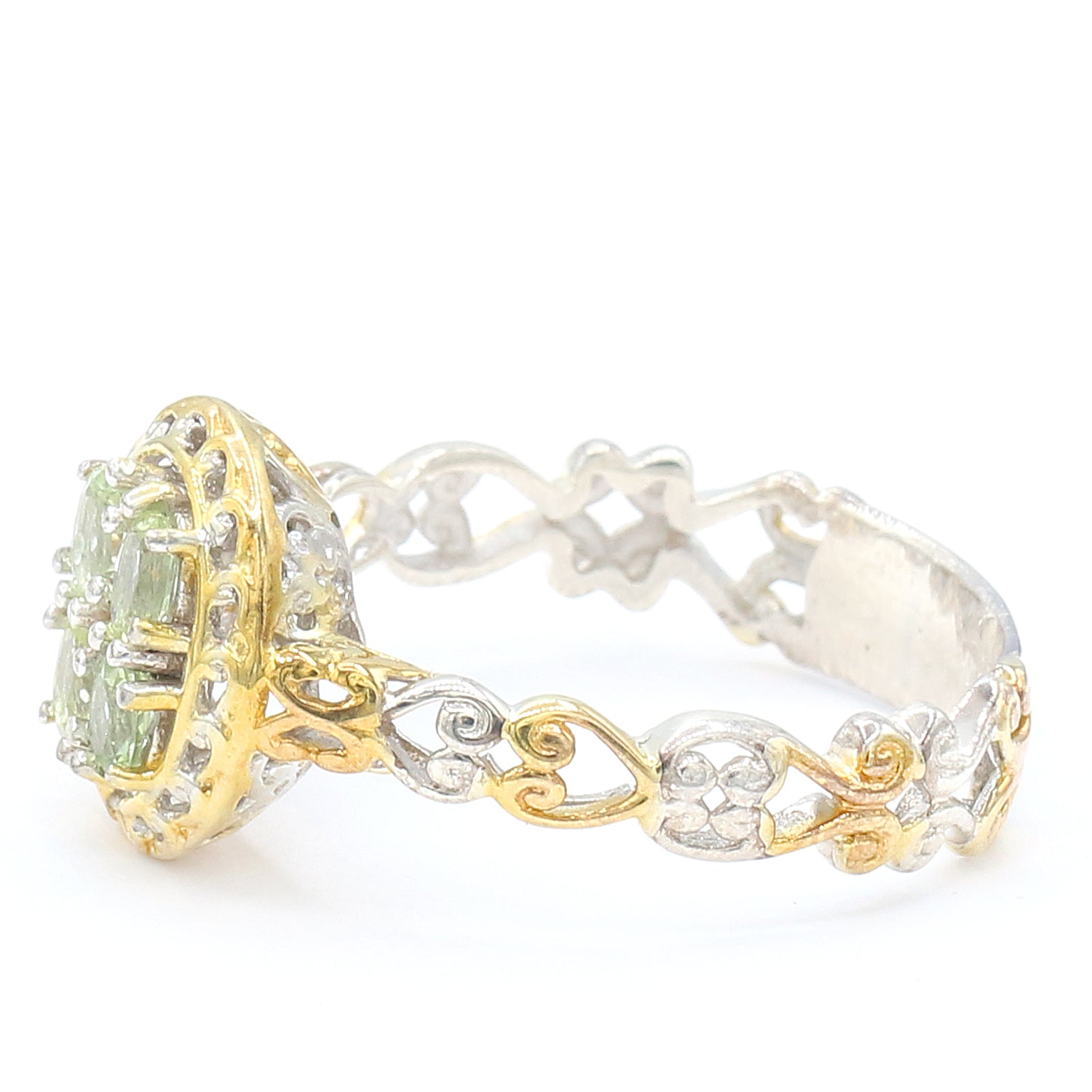 Gems en Vogue 0.68ctw Mint Apatite Cluster Ring