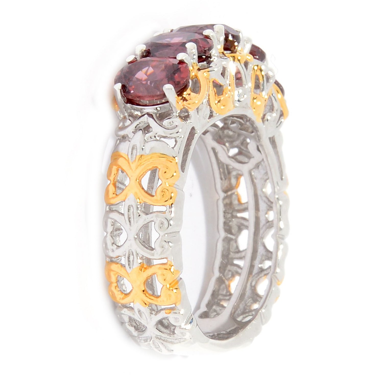 Gems en Vogue 3.75ctw Rose Zircon 5-Stone Band Ring