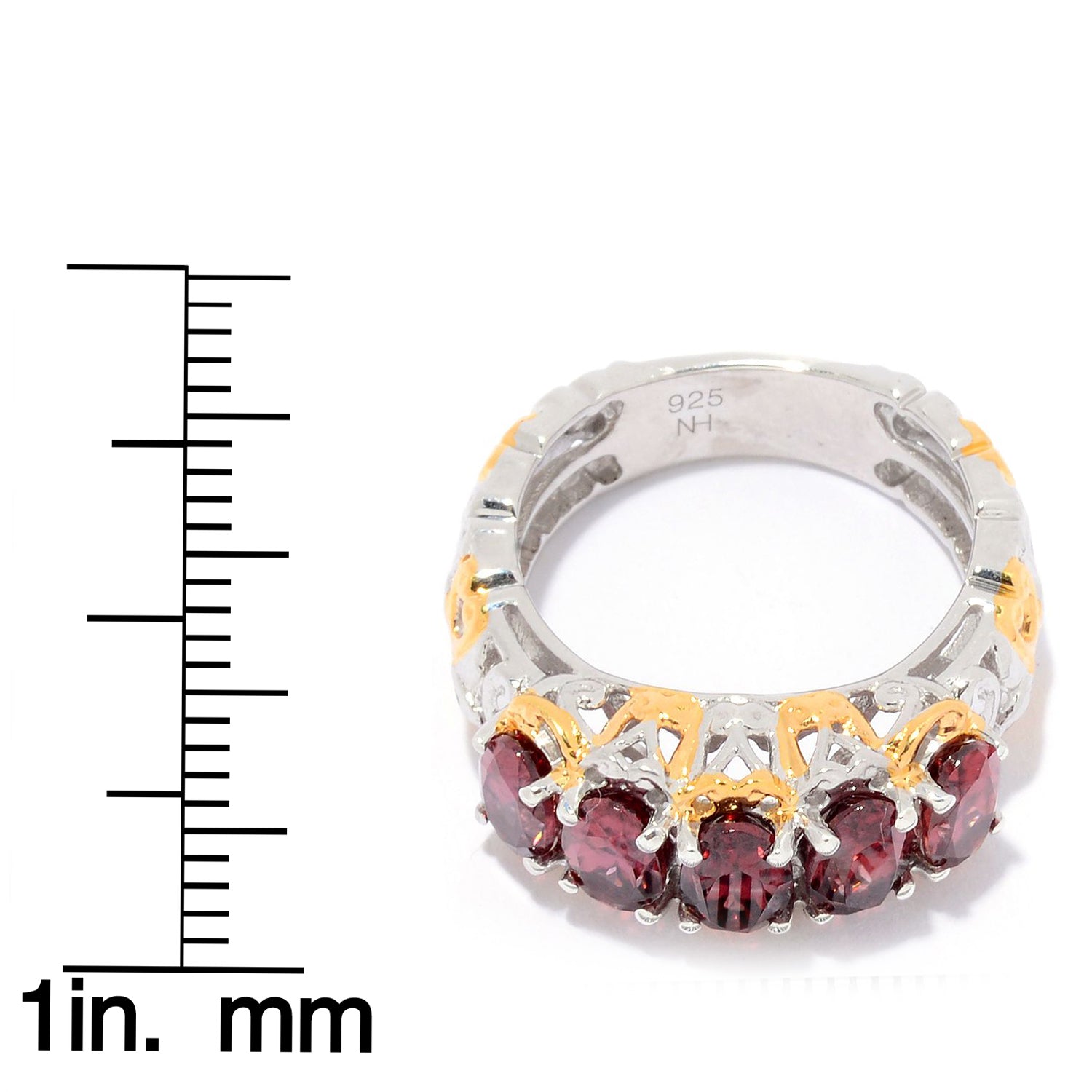 Gems en Vogue 3.75ctw Rose Zircon 5-Stone Band Ring