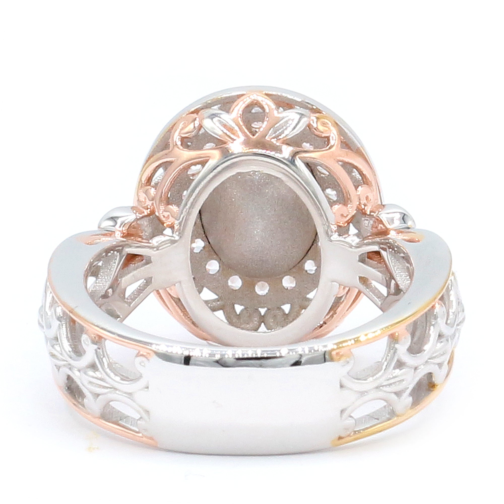 Gems en Vogue 18K Palladium Silver 2.70ctw Kunzite & White Zircon Halo Ring