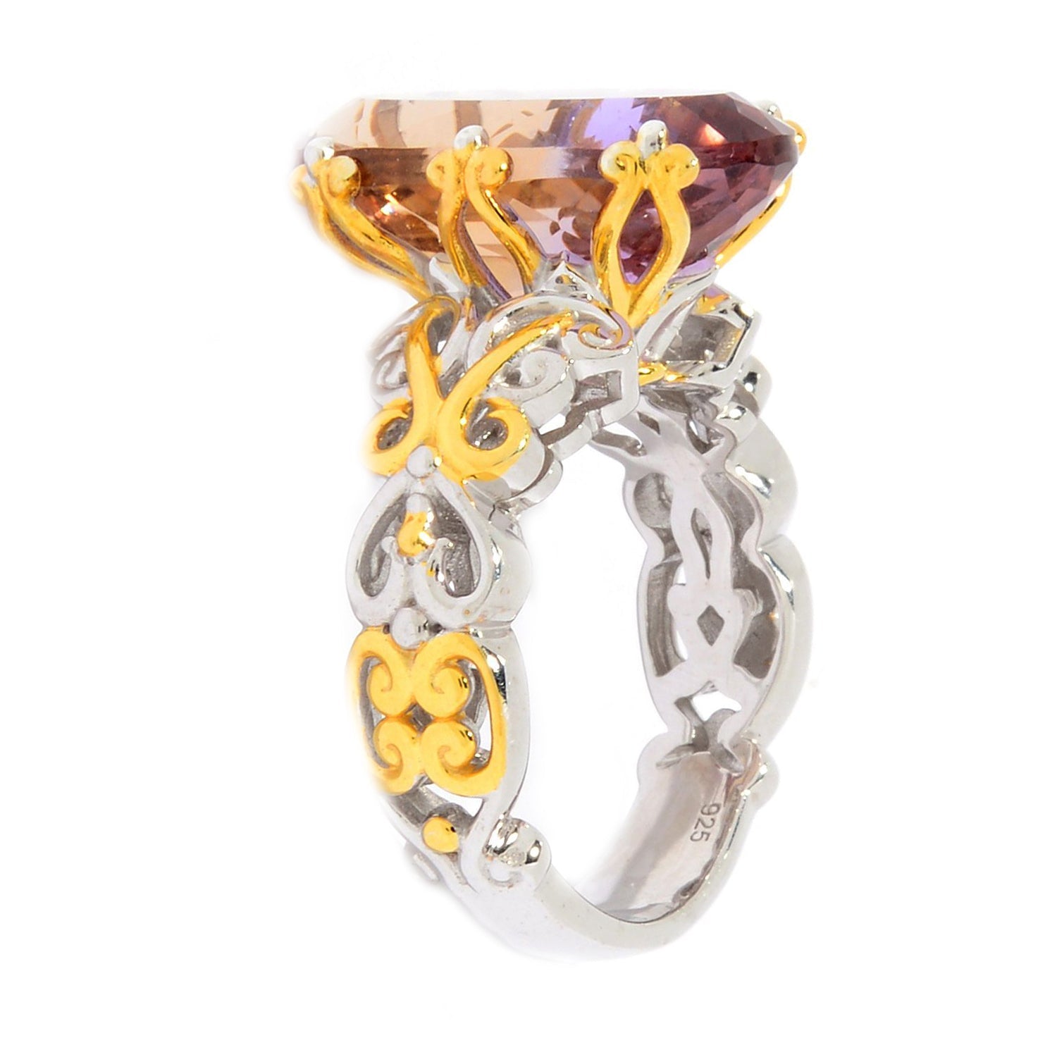 Gems en Vogue 8.04ctw Ametrine Solitaire Ring