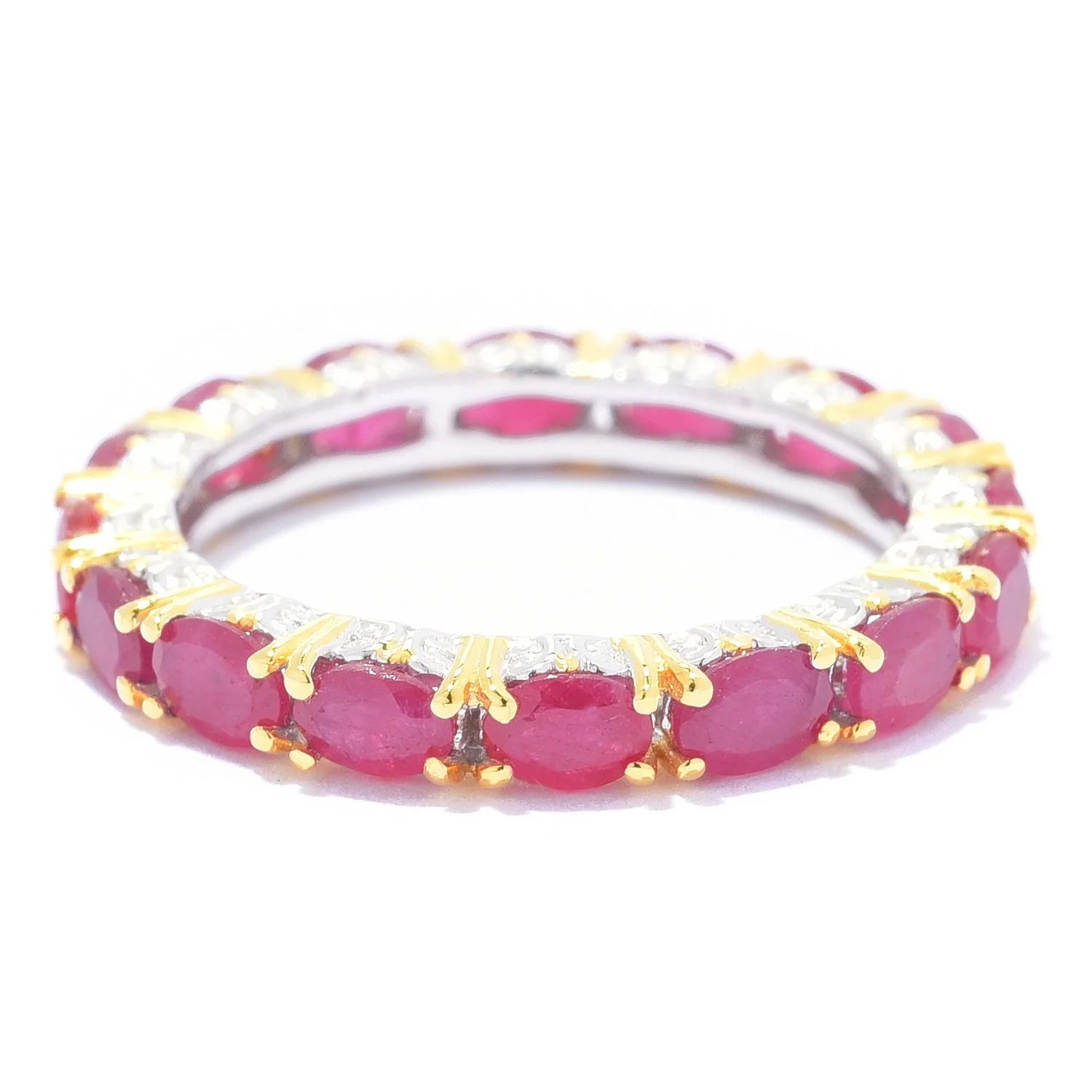 Gems en Vogue 4.25ctw Ruby Band Eternity Ring