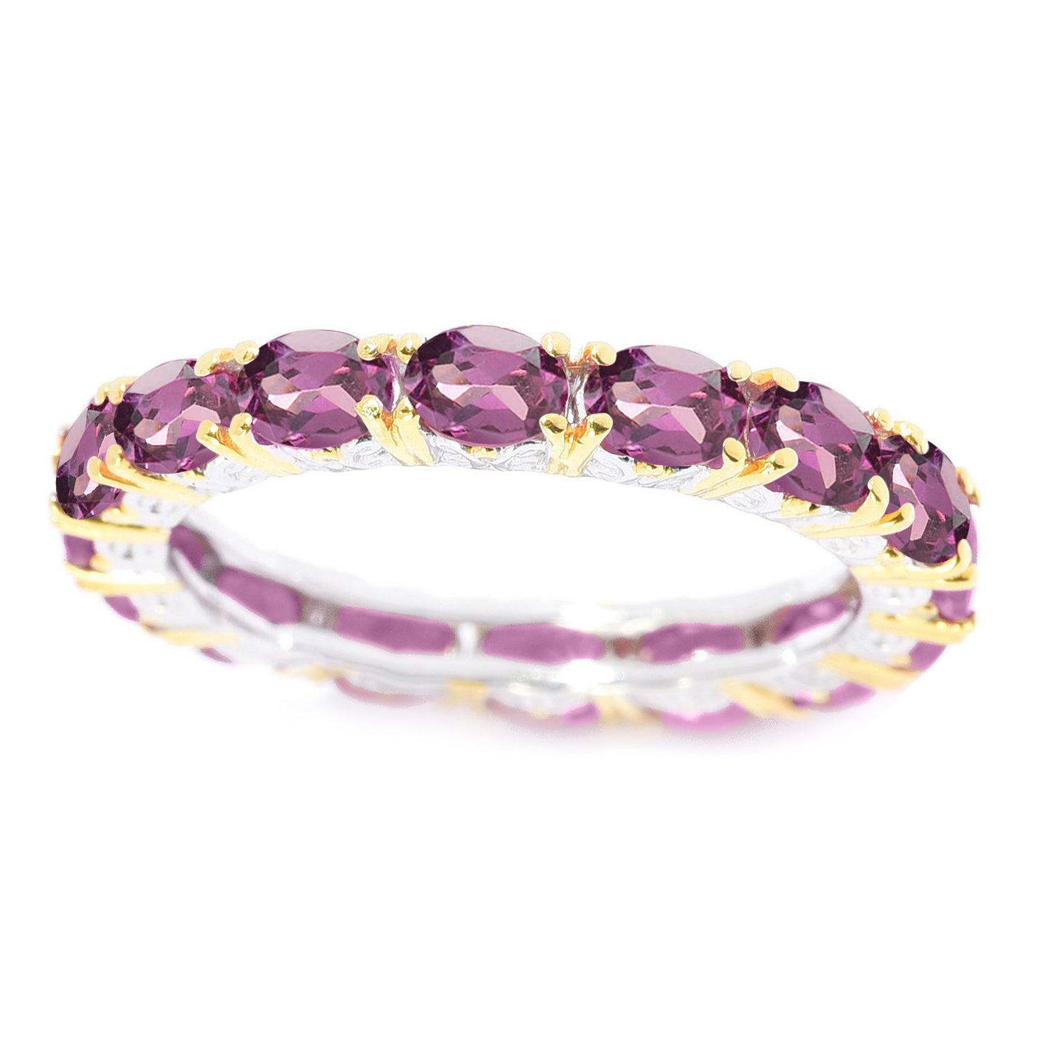 Gems en Vogue 3.40ctw Color Change Purple Garnet Eternity Ring