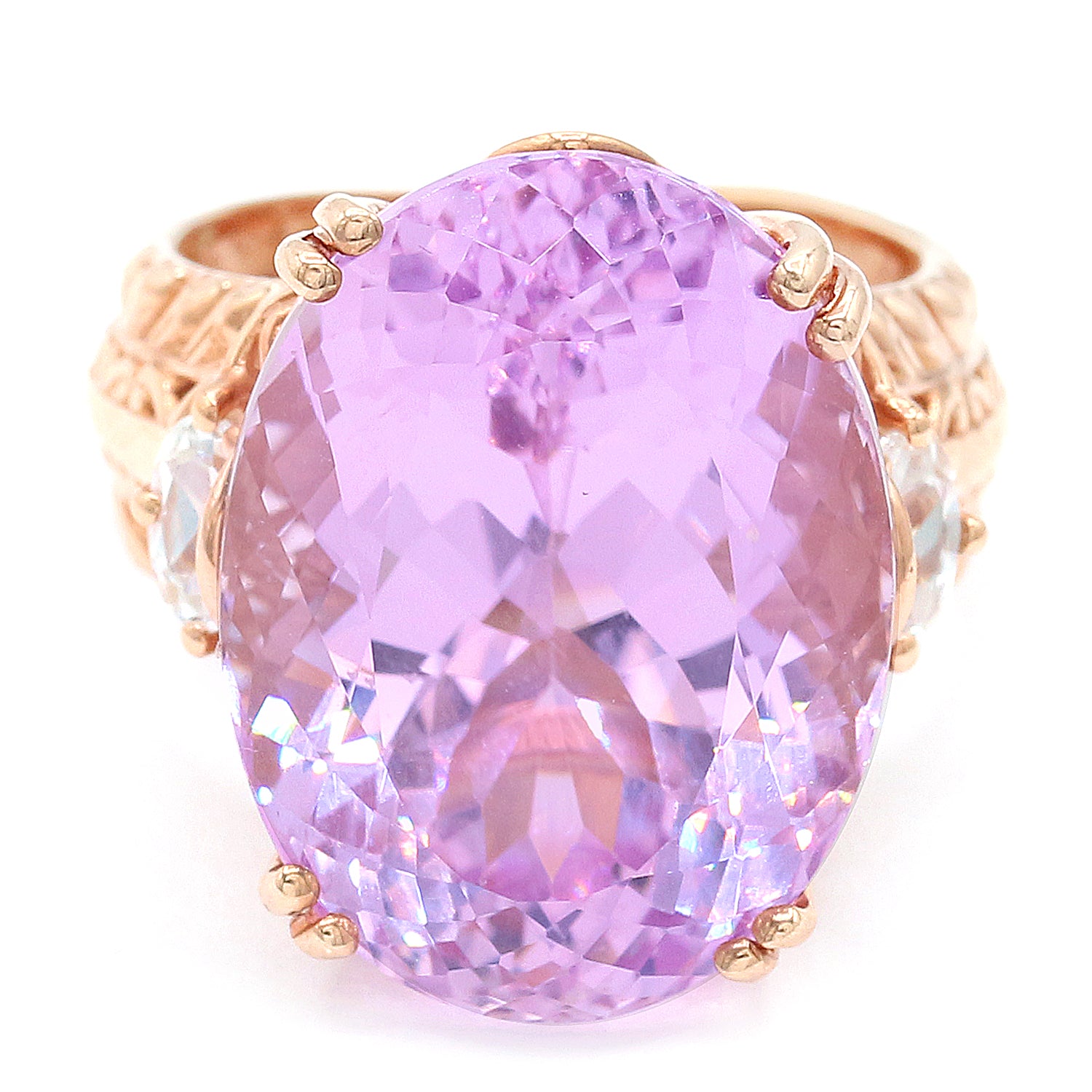 Limited Edition Gems en Vogue Luxe, One-of-a-Kind 24.78ctw Kunzite & White Zircon Ring