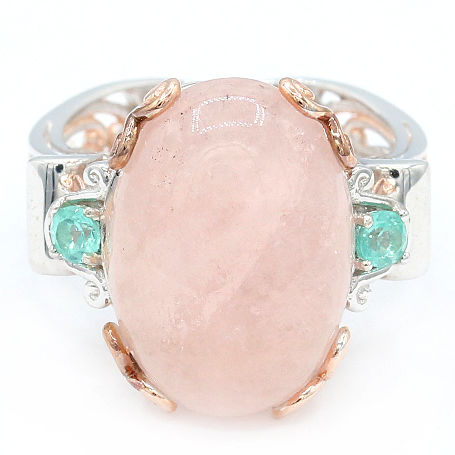 Gems en Vogue Morganite Cabochon & Dauphin Apatite Ring