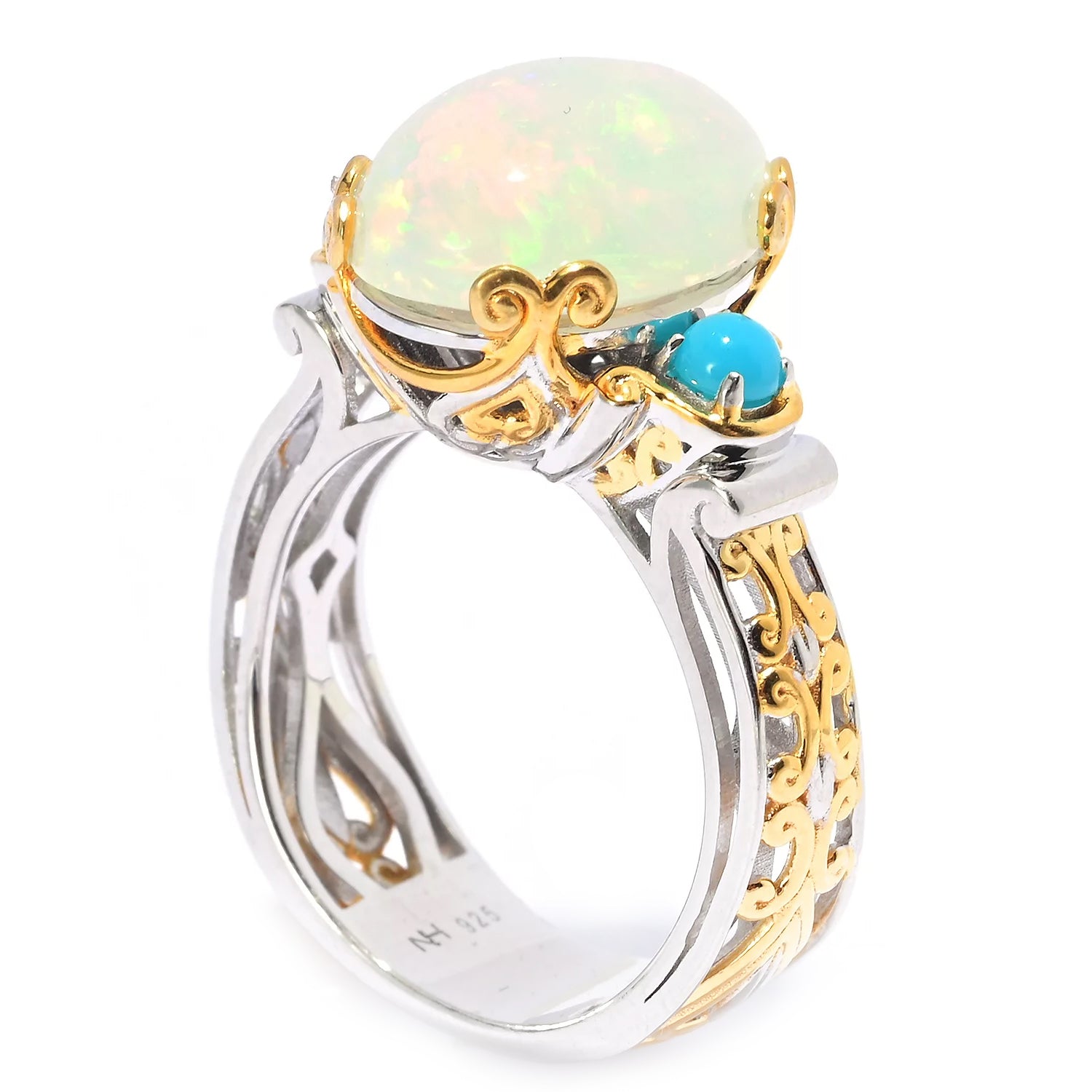 Gems en Vogue Ethiopian Opal & Sleeping Beauty Turquoise Ring