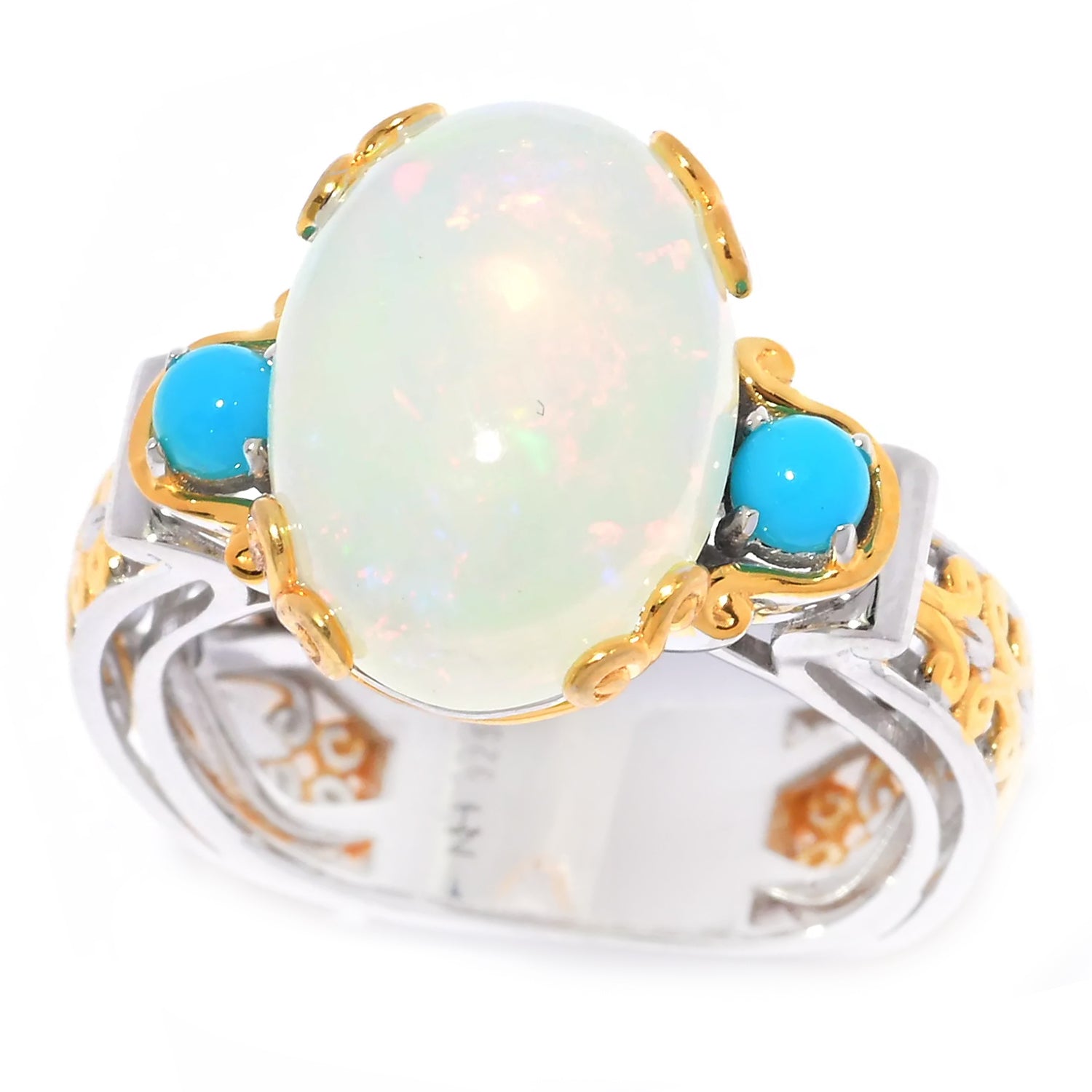 Gems en Vogue Ethiopian Opal & Sleeping Beauty Turquoise Ring