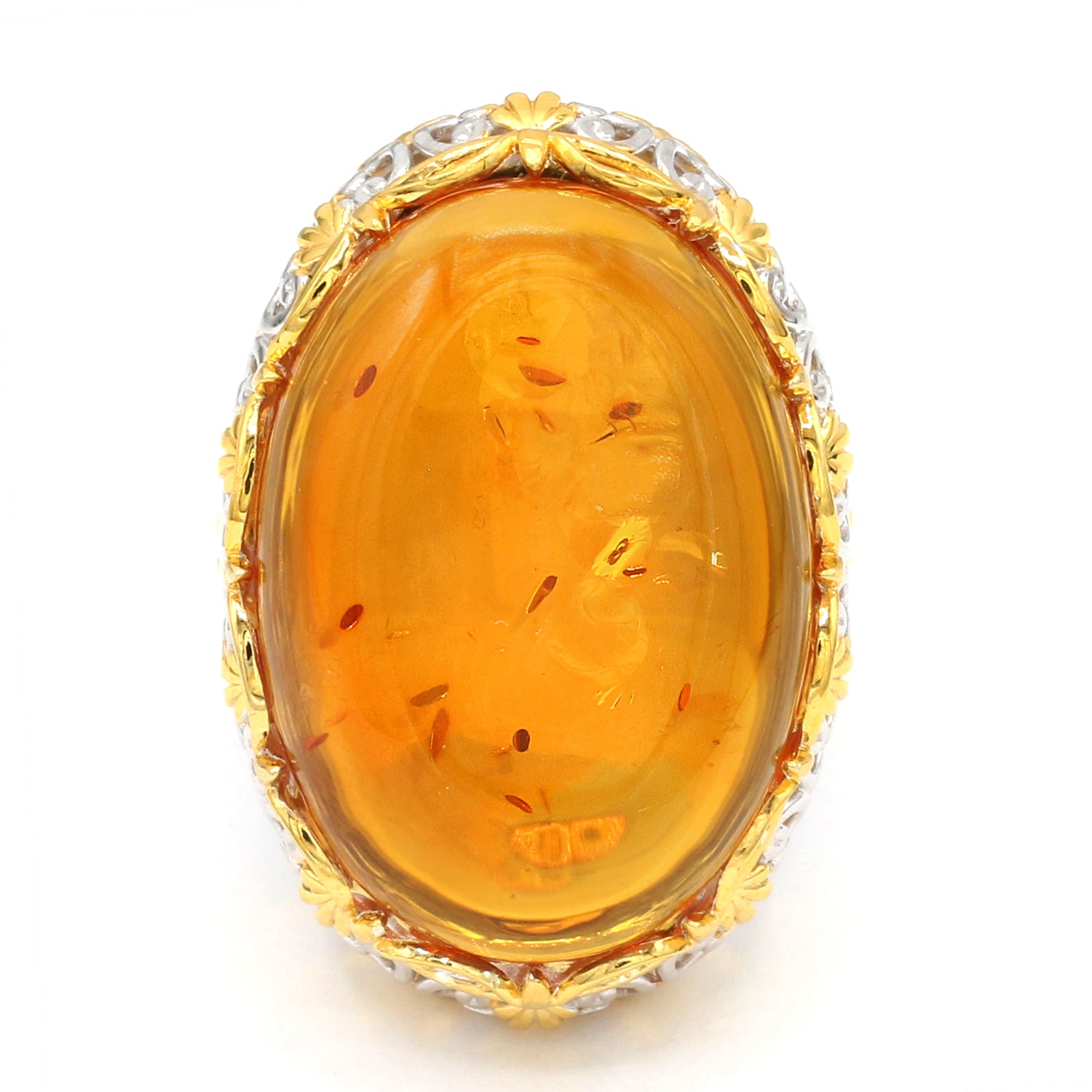 Gems en Vogue Oval Baltic Amber Honker Ring