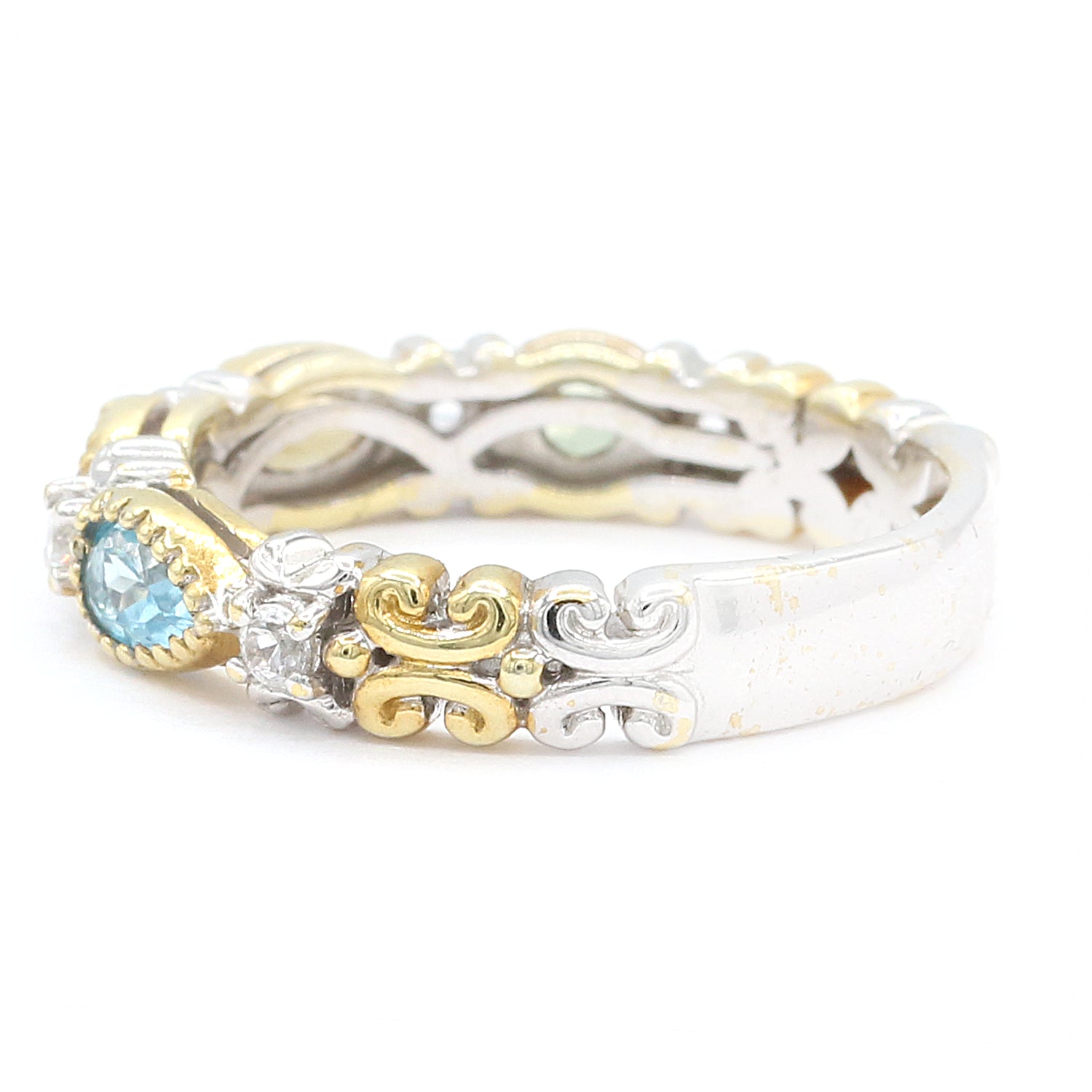 Gems en Vogue 0.87ctw Multi Gemstones Stacking Band Ring