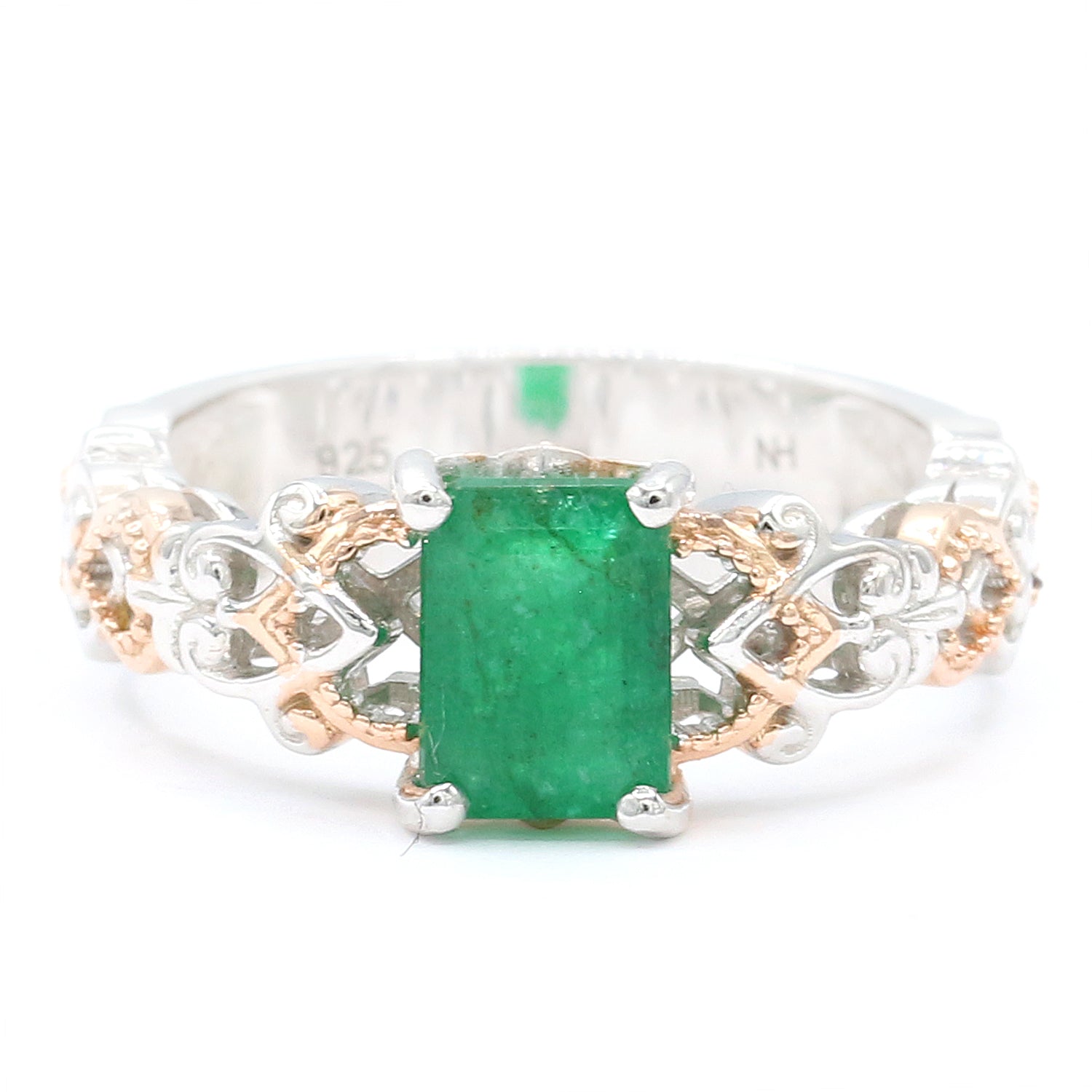 Gems en Vogue 1.50ctw Octagon Emerald Ring