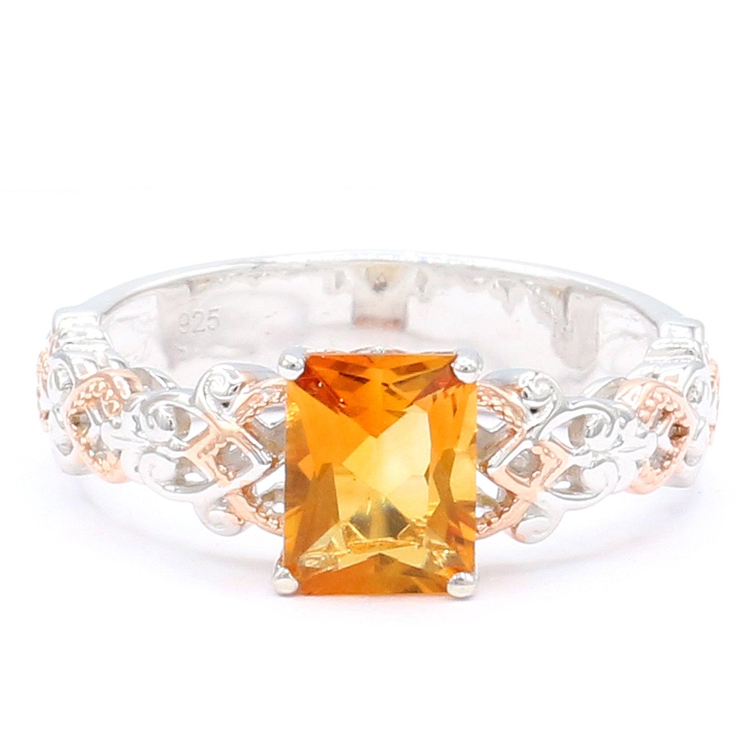 Gems en Vogue 2.24ctw Radiant Cut Golden Citrine Ring