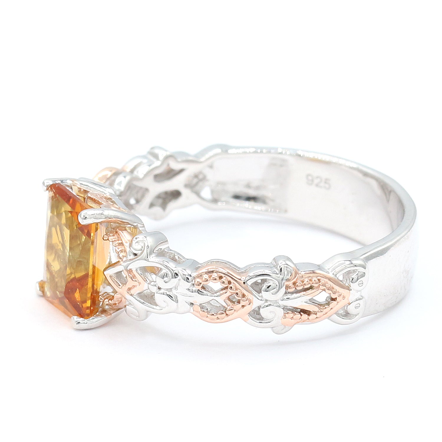 Gems en Vogue 2.24ctw Radiant Cut Golden Citrine Ring