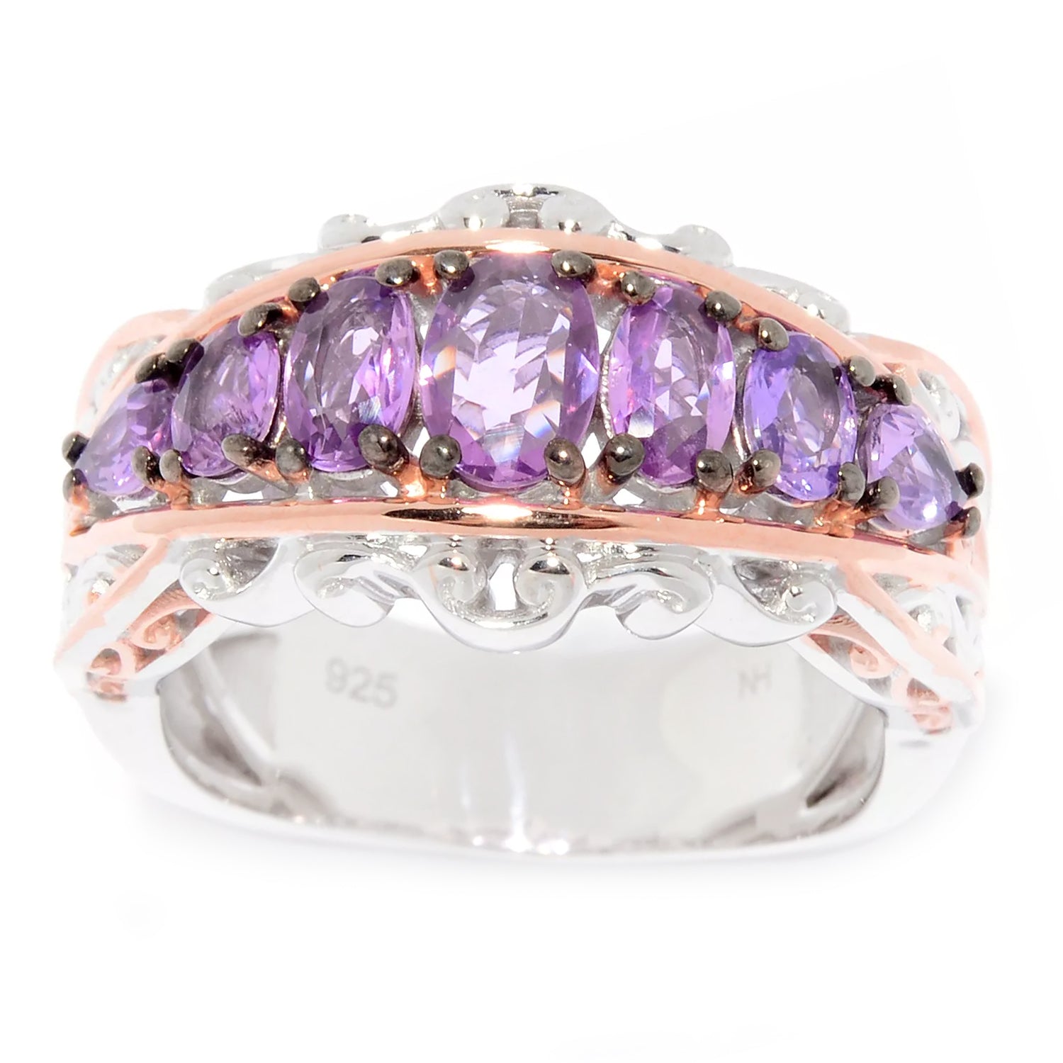 Gems en Vogue 1.36ctw Purple Sapphire Crossover Ring