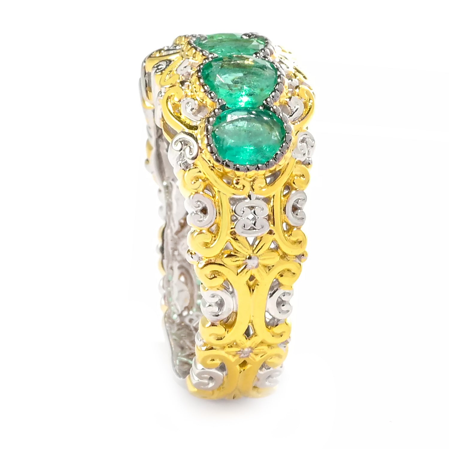 Gems en Vogue 1.60ctw Grizzly Emerald Five Stone Ring