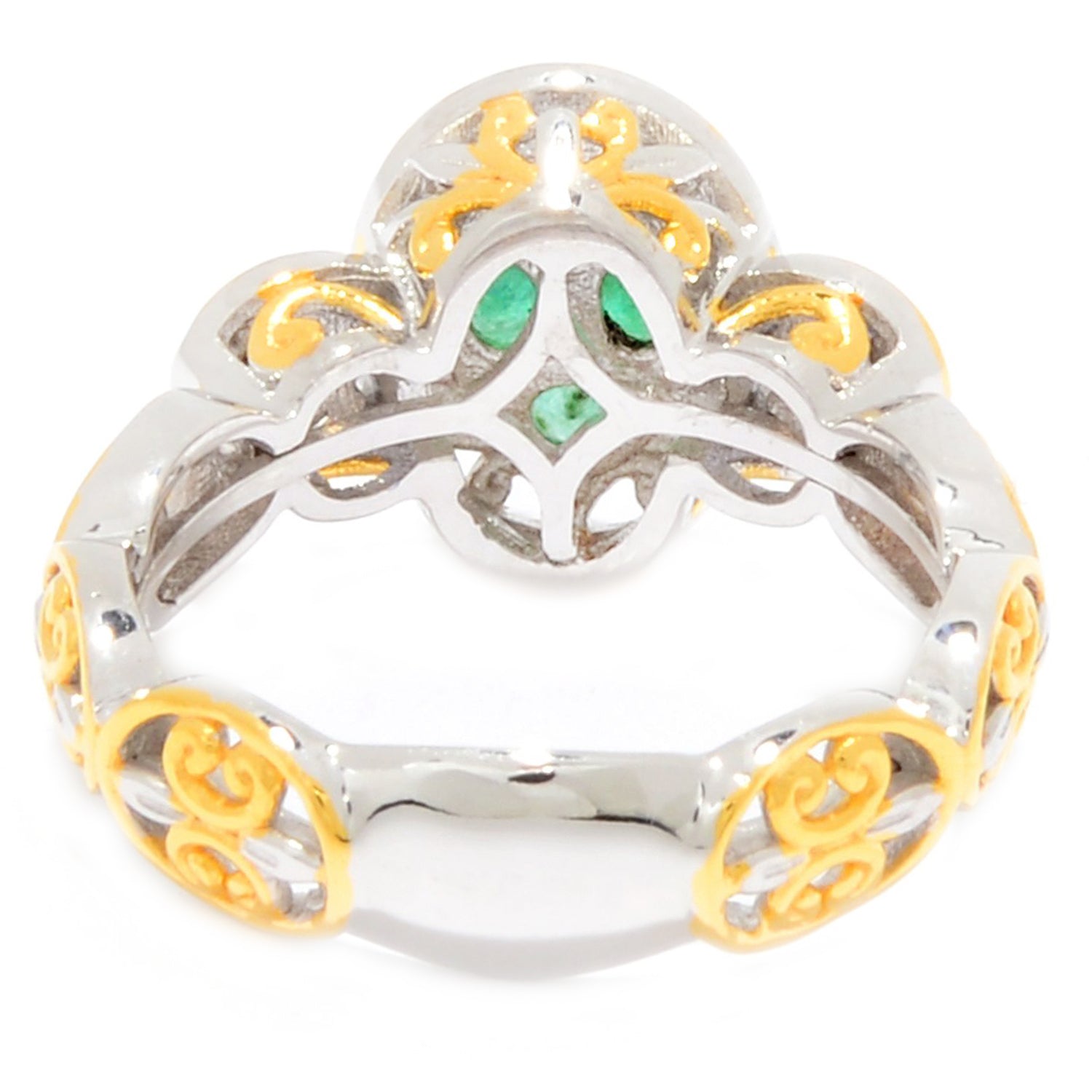 Gems en Vogue 0.62ctw Zambian Emerald & Tanzanite Cluster Ring