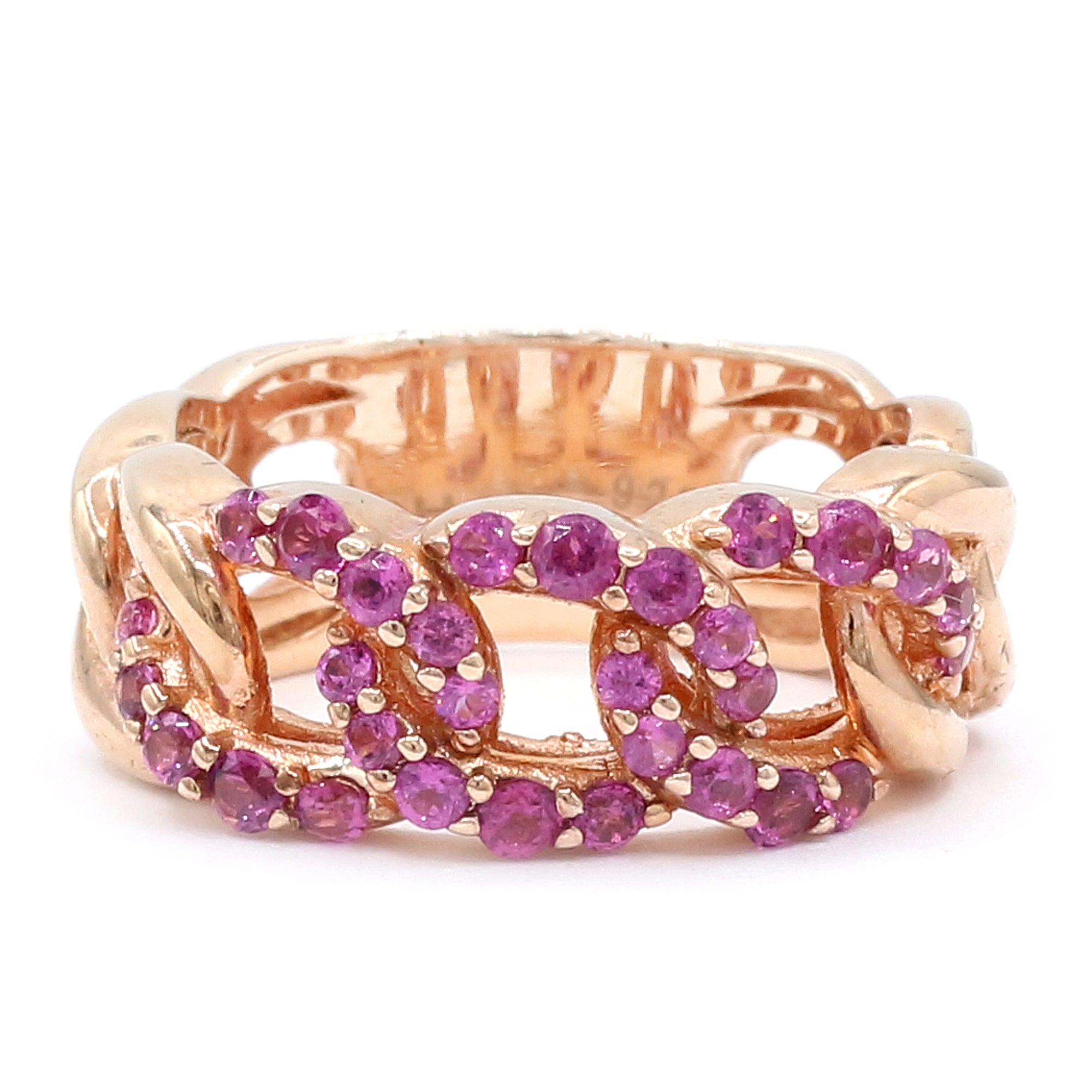 Hall of Jewels 0.84ctw Rhodolite Garnet Chain Band Ring