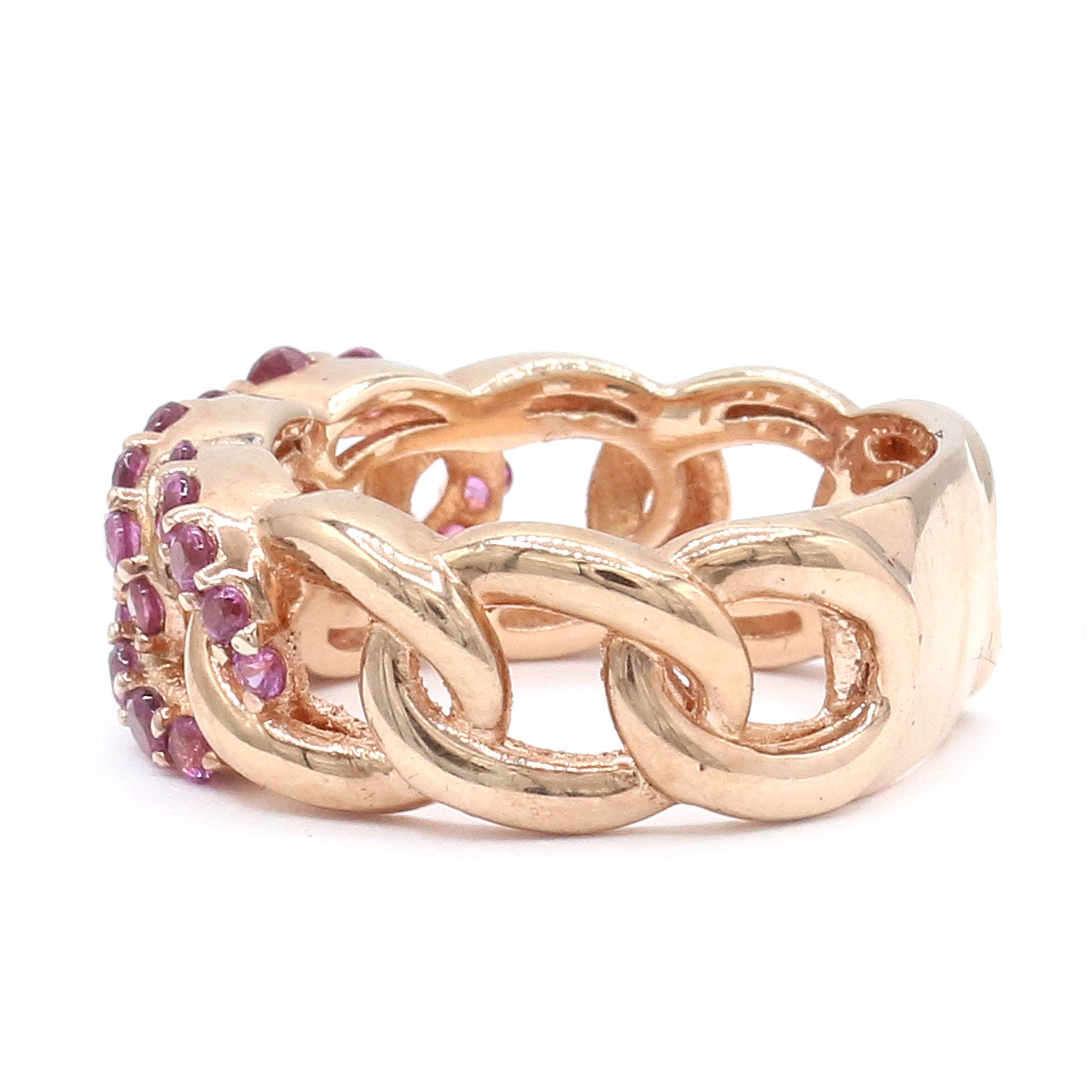 Hall of Jewels 0.84ctw Rhodolite Garnet Chain Band Ring