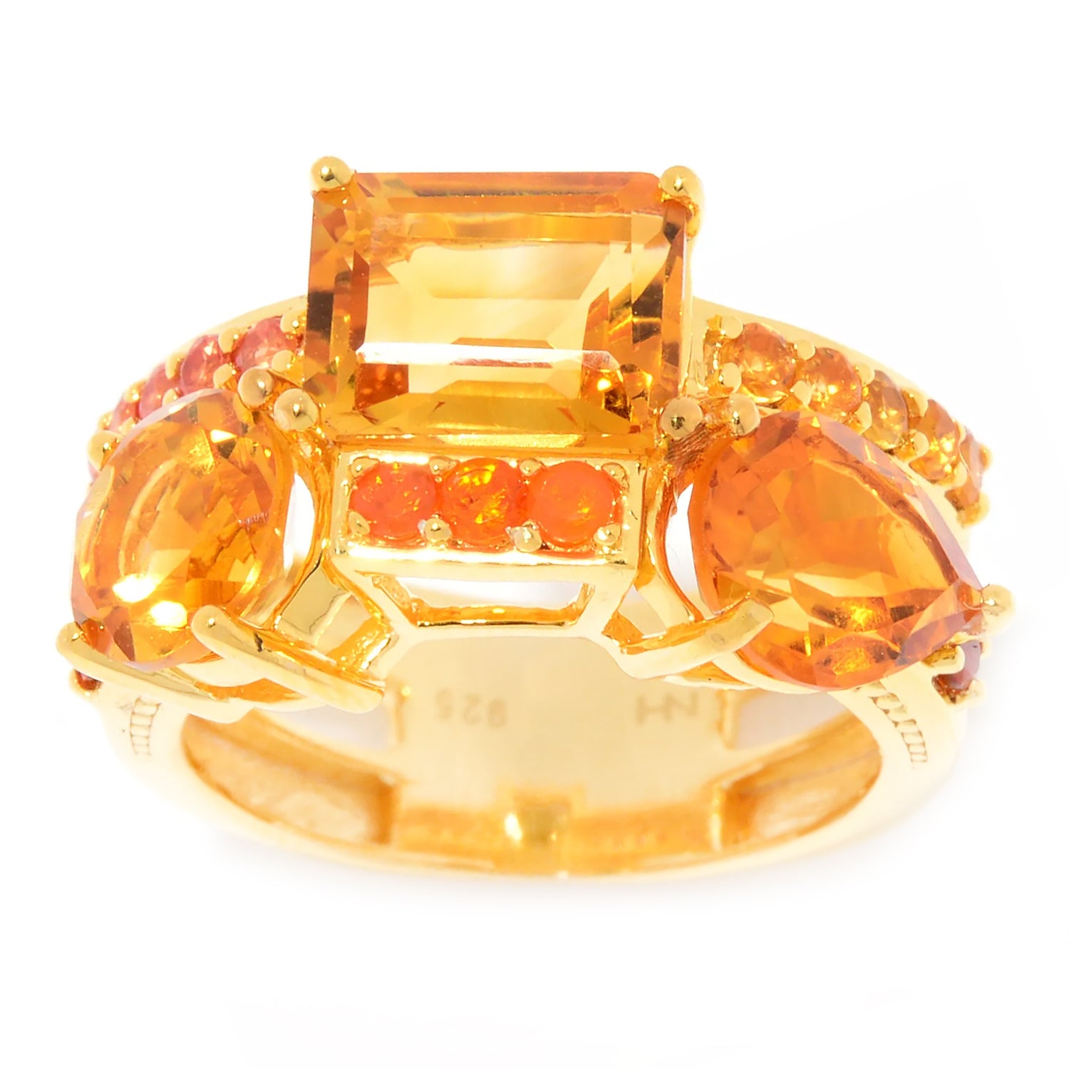 Hall of Jewels 5.18ctw Citrine & Multi Gemstones Shades of Yellow Ring