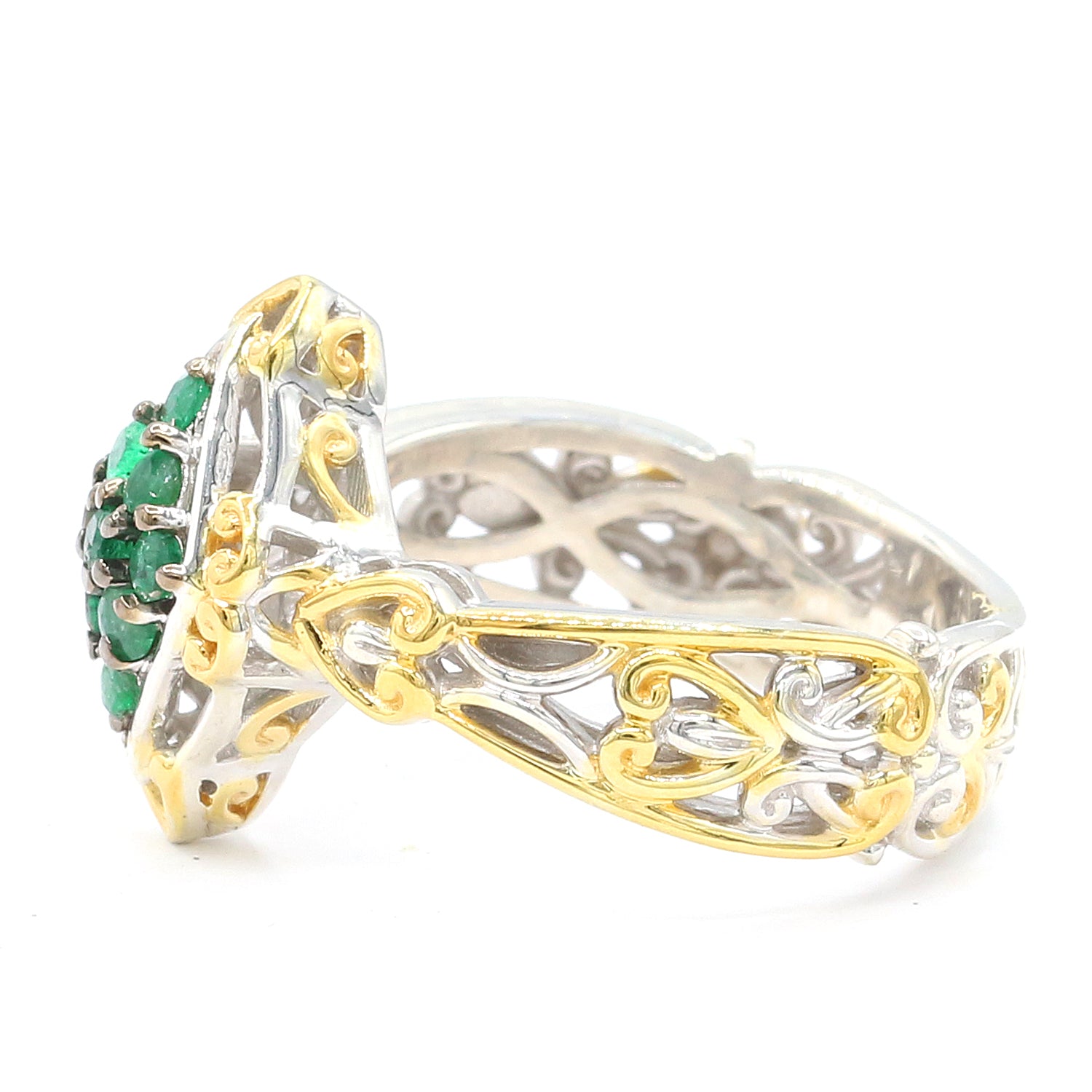 Gems en Vogue 0.27ctw Zambian Emerald Cluster Ring