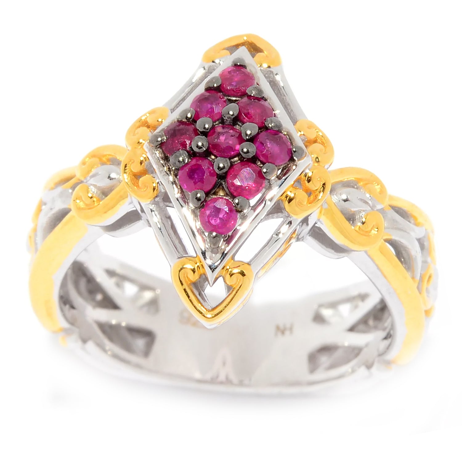 Gems en Vogue 0.27ctw Zambian Ruby Cluster Ring