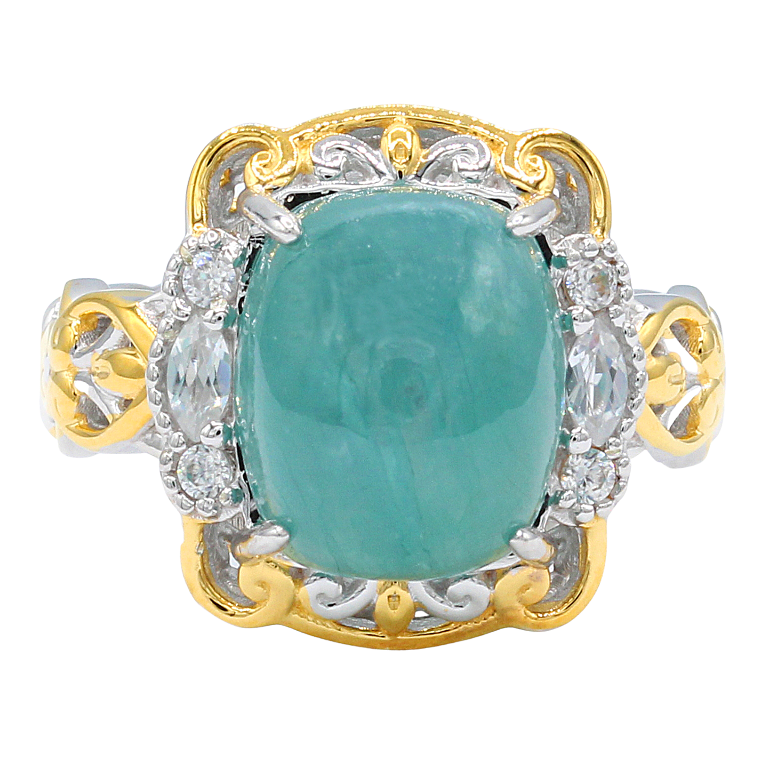 Gems en Vogue Grandidierite & White Zircon Ring