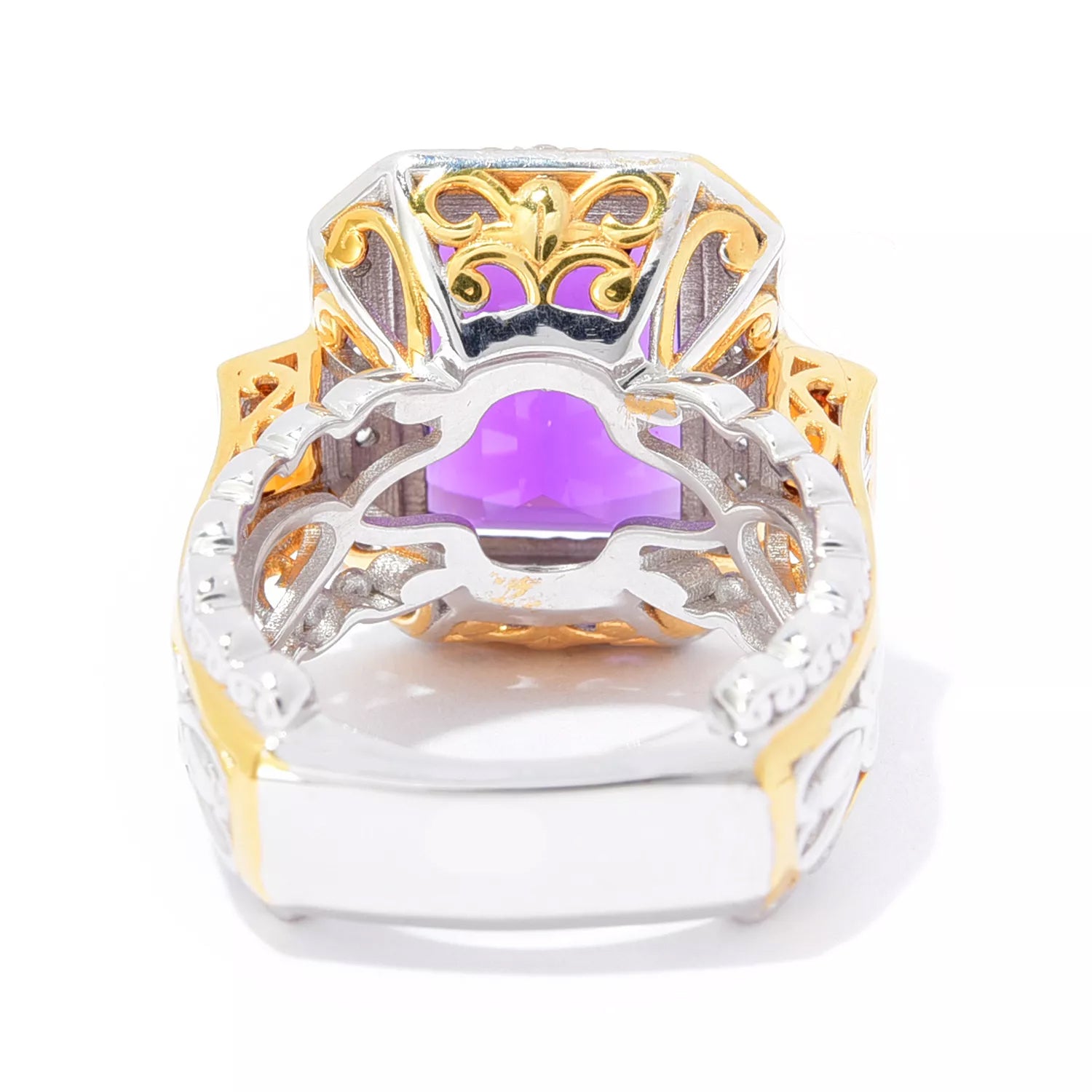 Gems en Vogue 8.42ctw African Amethyst, Madeira Citrine & White Zircon Ring