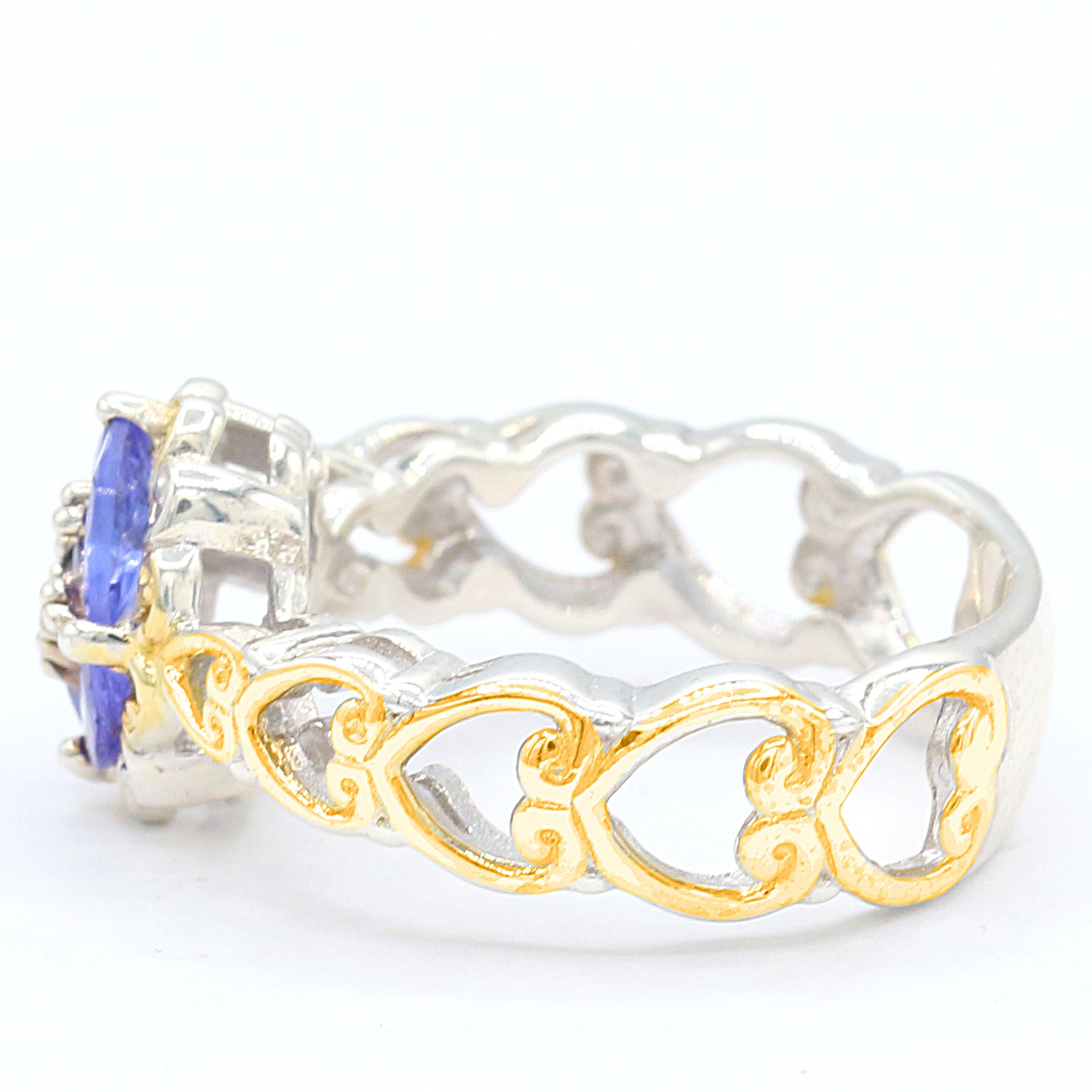 Bague grappe en tanzanite de 0,72 carat de Gems en Vogue