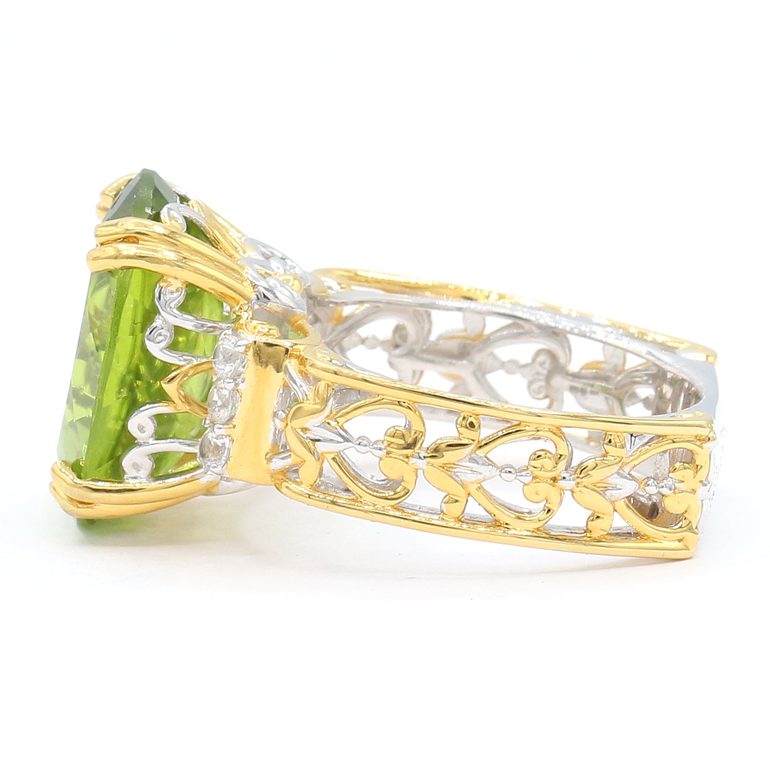 Gems en Vogue 8.56ctw Peridot & White Zircon Ring