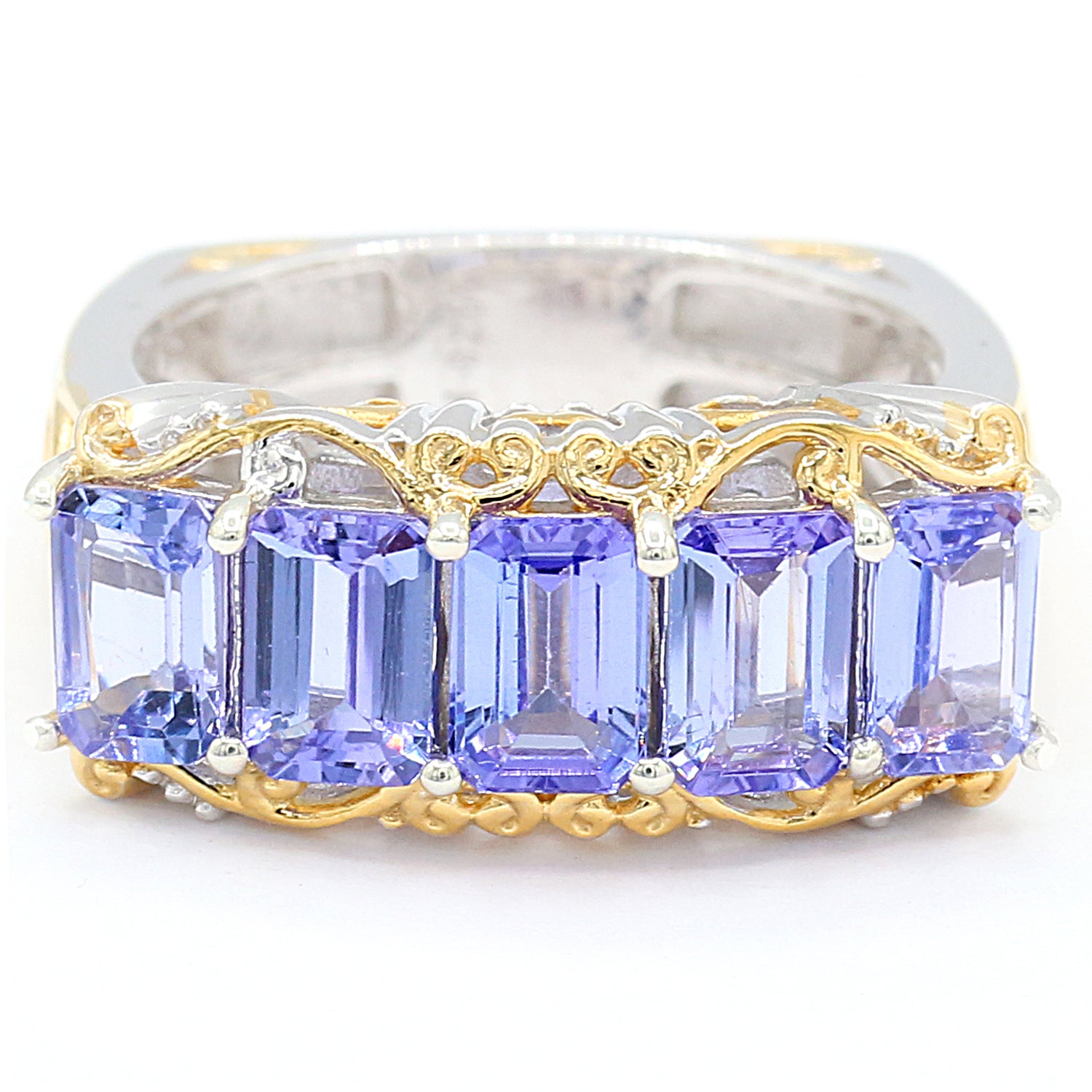 Gems en Vogue 3.00ctw Octagon Tanzanite Five Stone Ring