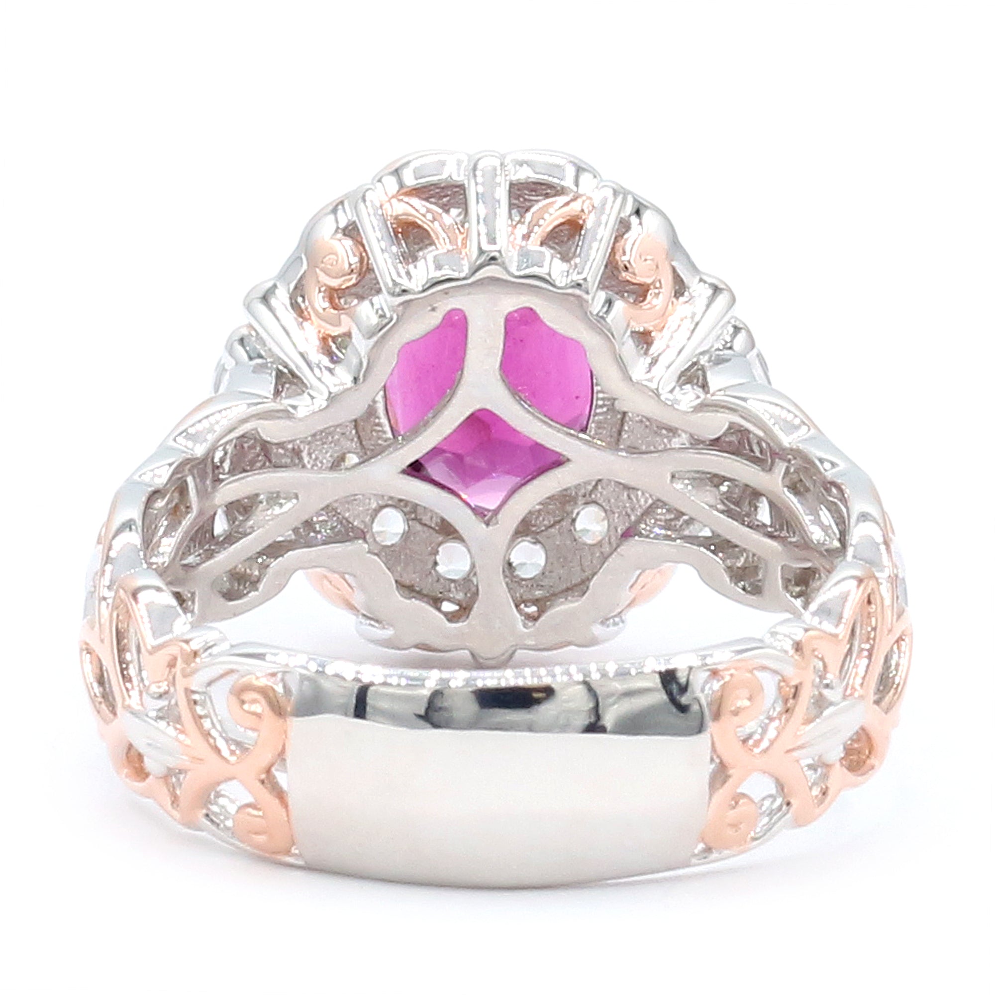 Bague Gems en Vogue en argent plaqué palladium 24 carats, grenat hessonite et zircon blanc de 6,73 carats