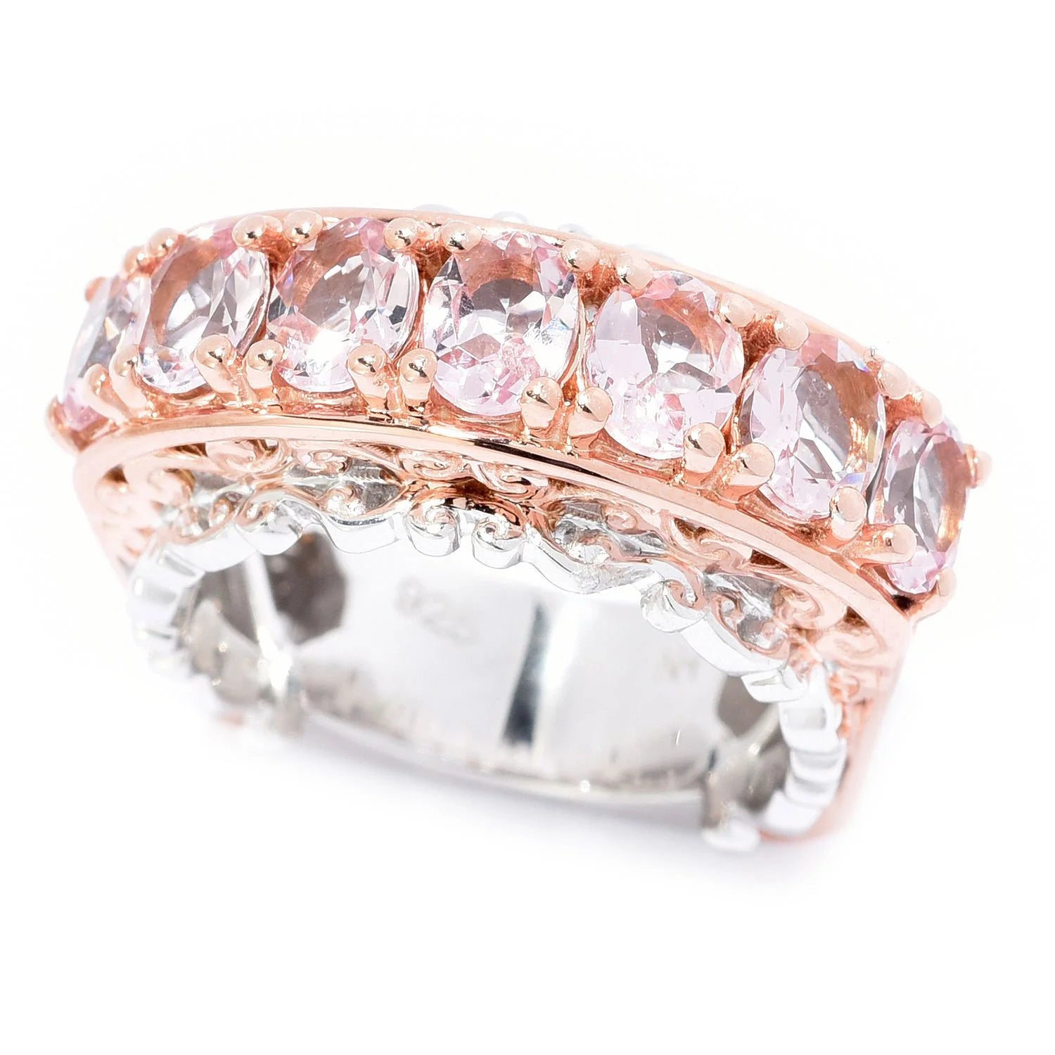 Gems en Vogue 2.24ctw Morganite 7-Stone Band Ring