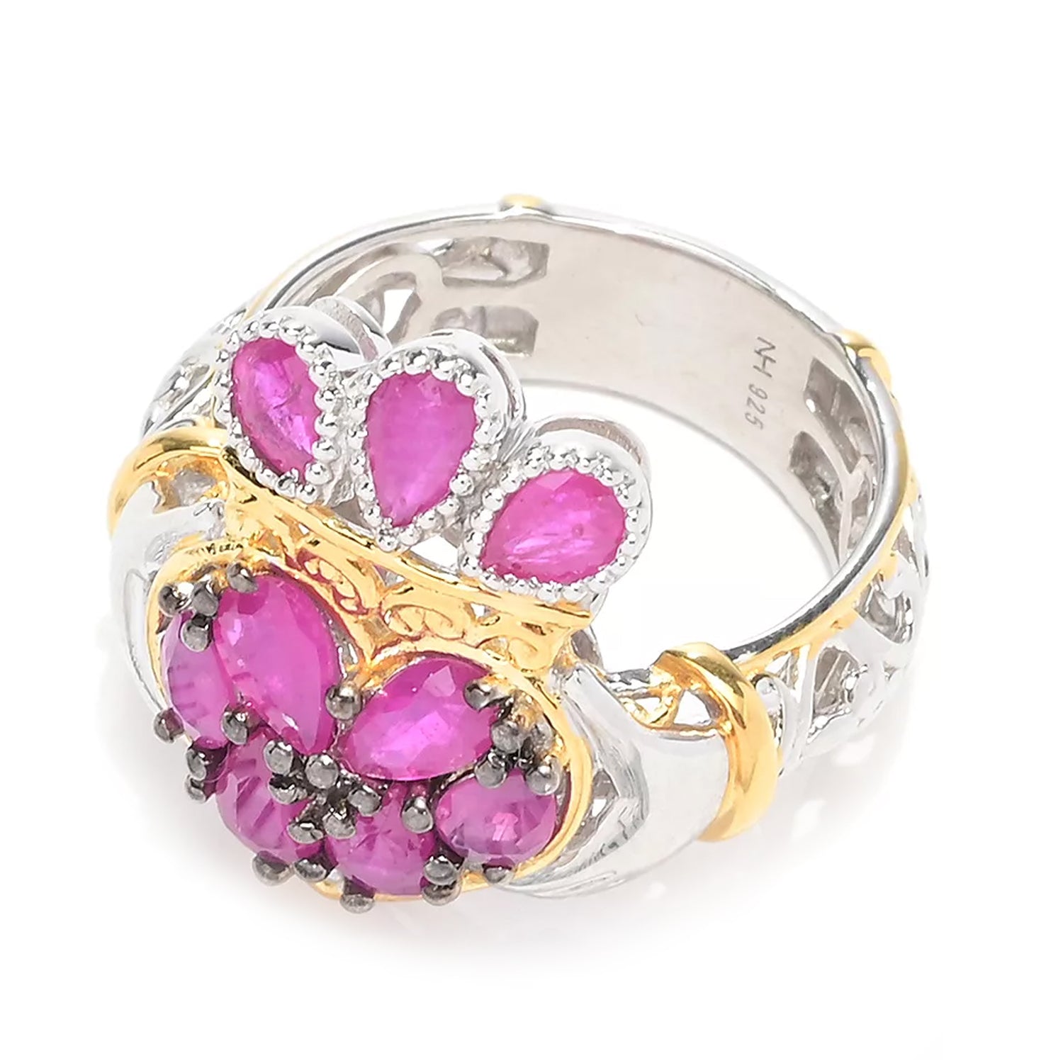 Gems en Vogue 2.15ctw Ruby Claddagh Ring