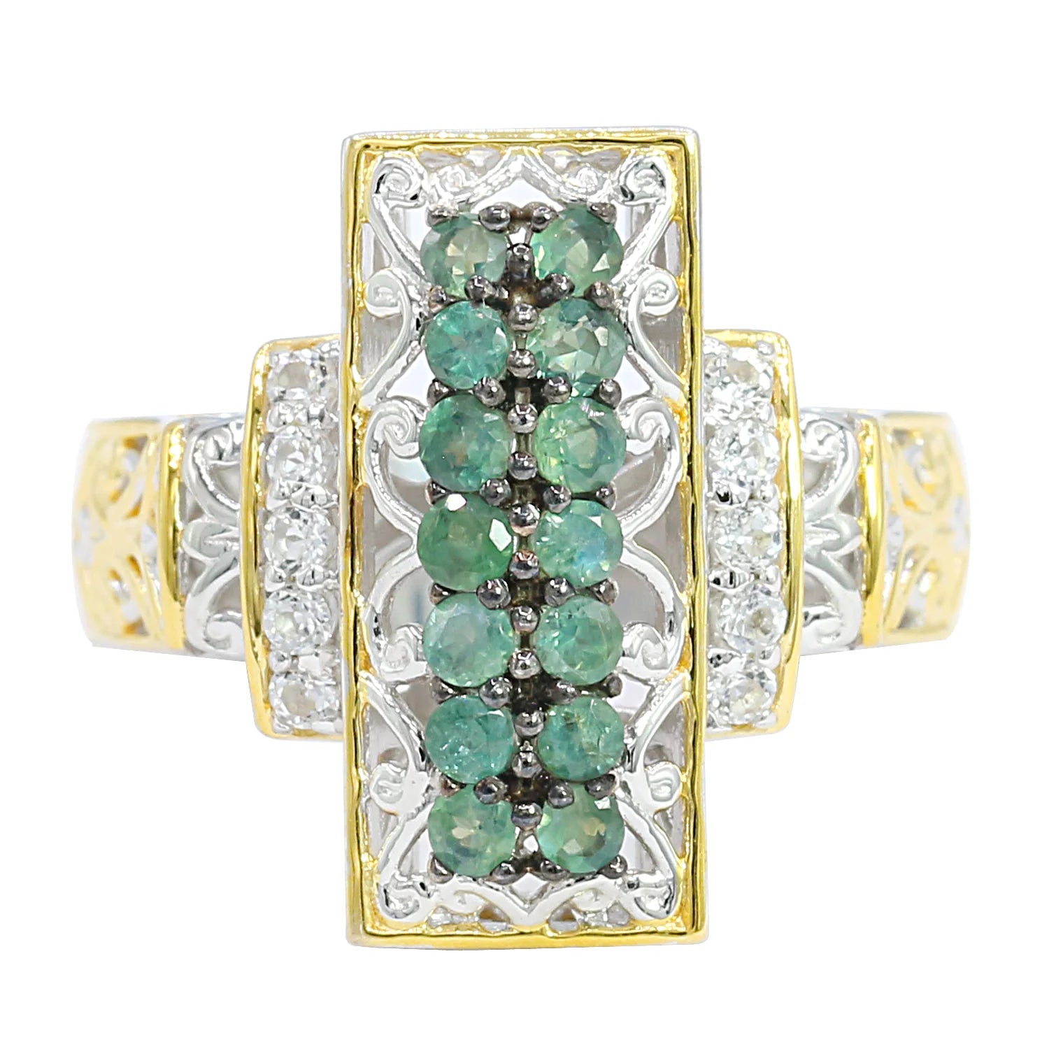 Gems en Vogue 1.10ctw Alexandrite & White Zircon Ring