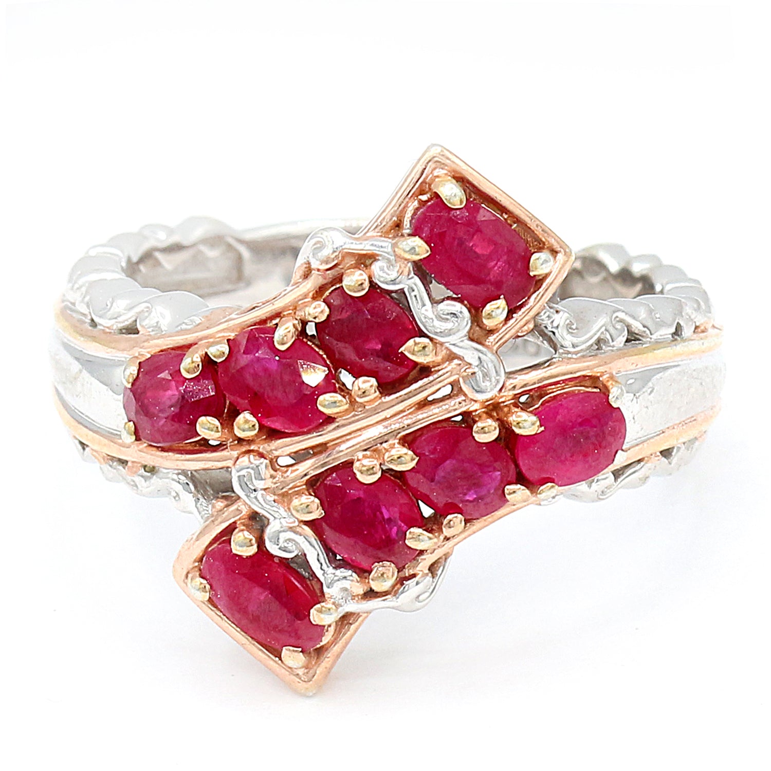 Gems en Vogue 1.94ctw Burmese Ruby Bypass Ring