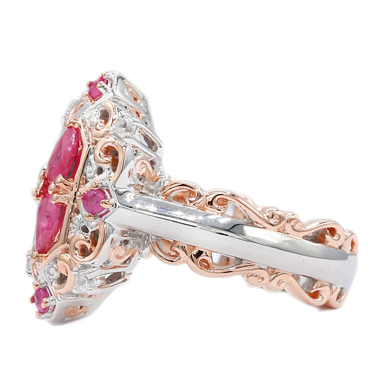 Gems en Vogue 0.76ctw Ruby & White Zircon Ring