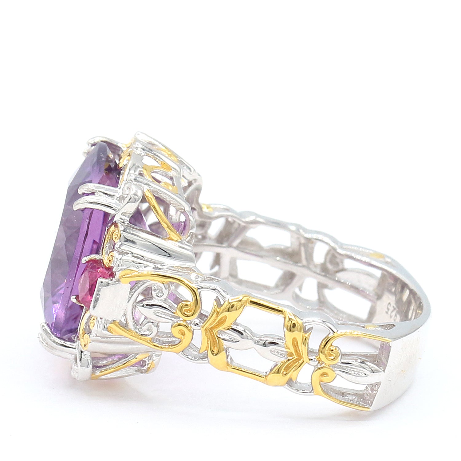 Gems en Vogue One-of-a-Kind 11.28ctw Amethyst & Rubellite Ring