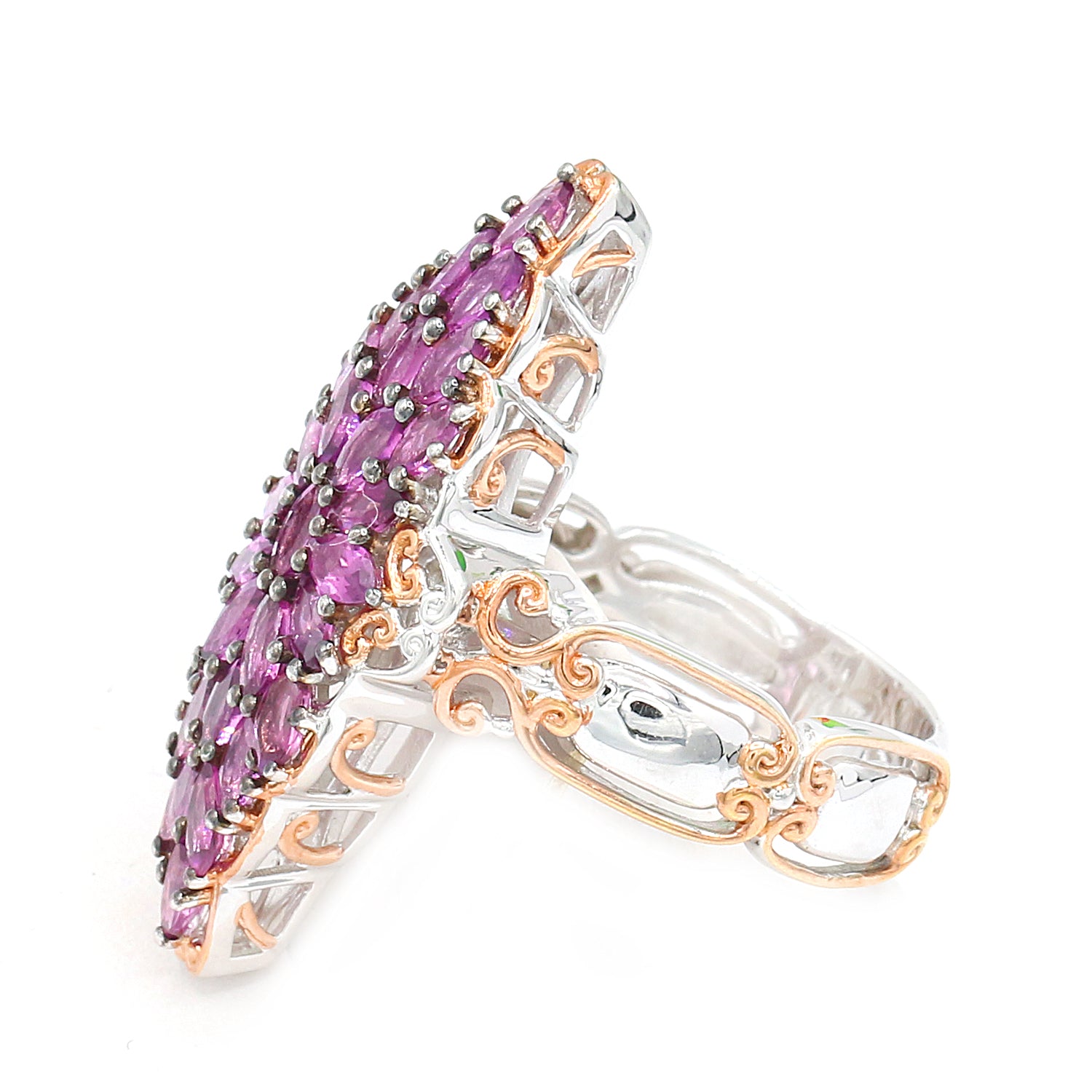 Gems en Vogue 3.05ctw Color Change Purple Garnet Cluster Ring