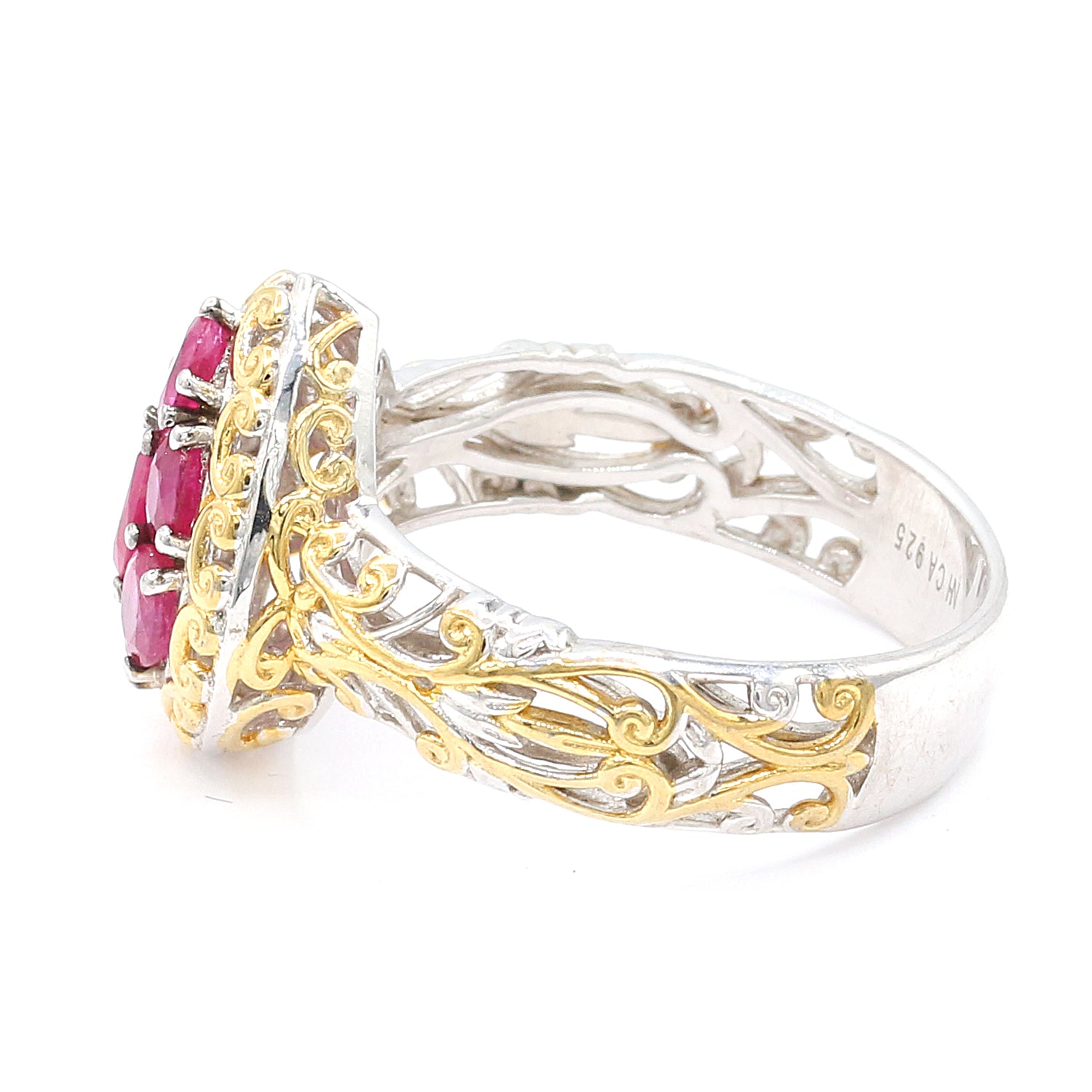 Gems en Vogue 1.77ctw Burmese Ruby Cluster Ring
