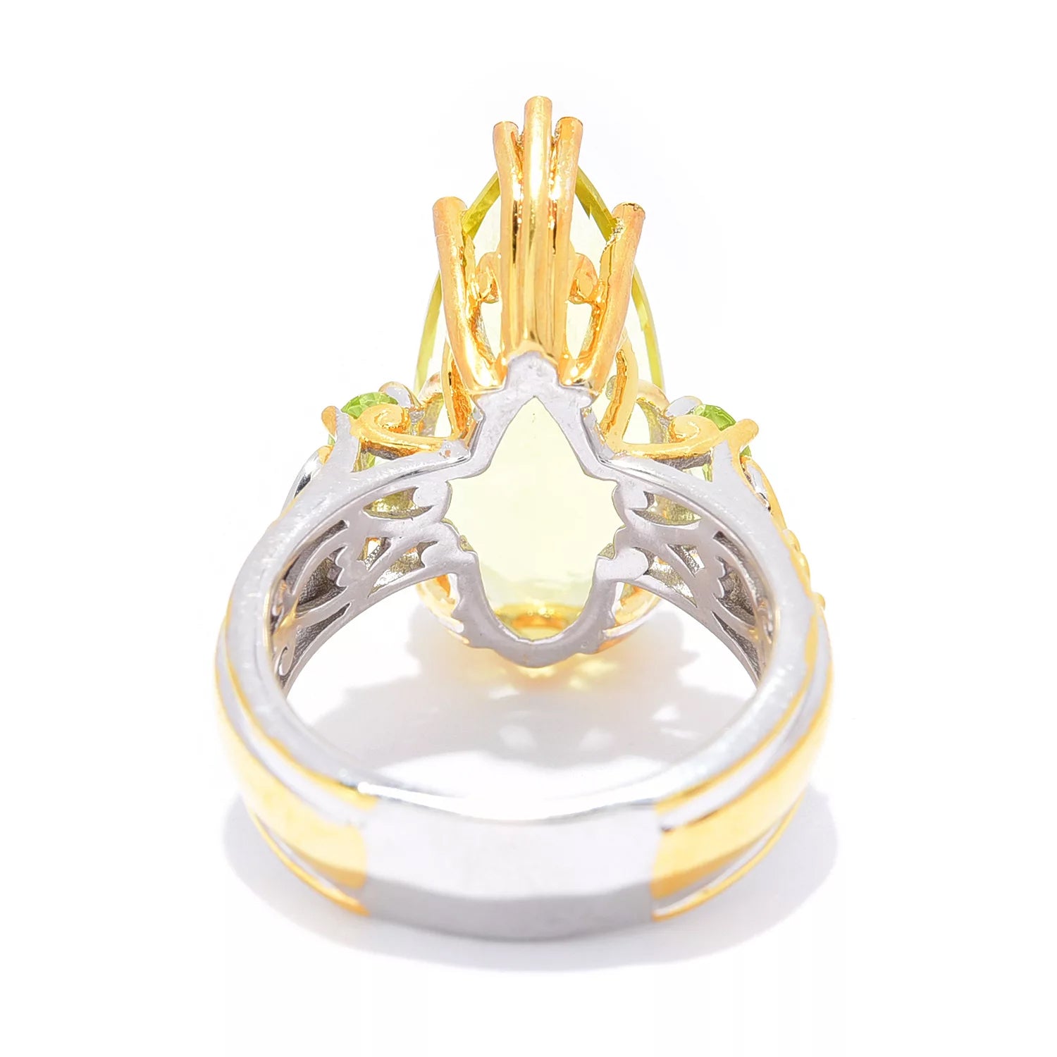 Gems en Vogue 9.67ctw Pearshaped Ouro Verde & Peridot Ring