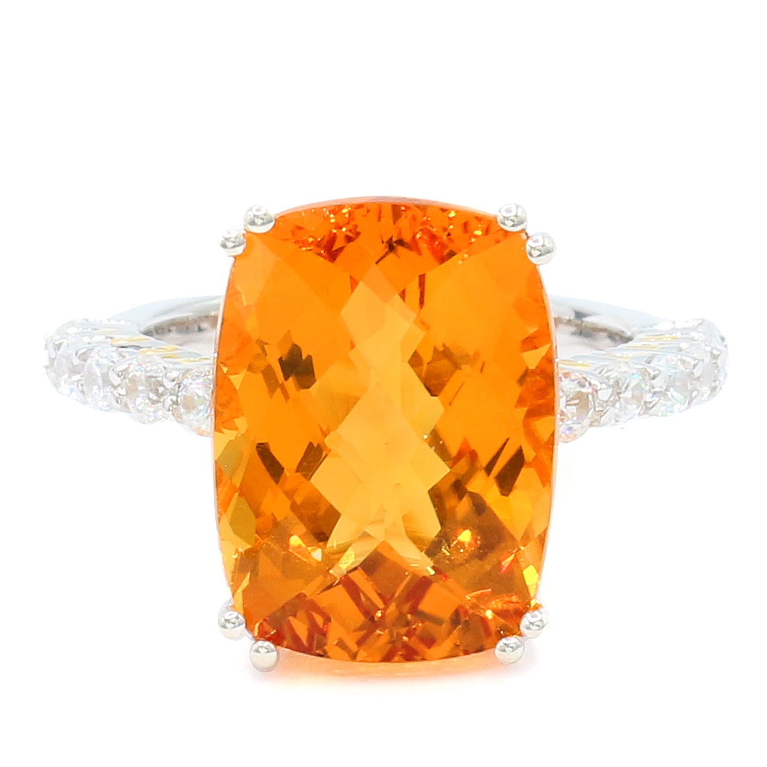Gems en Vogue 10.24ctw Rio Grande Citrine & White Zircon Ring