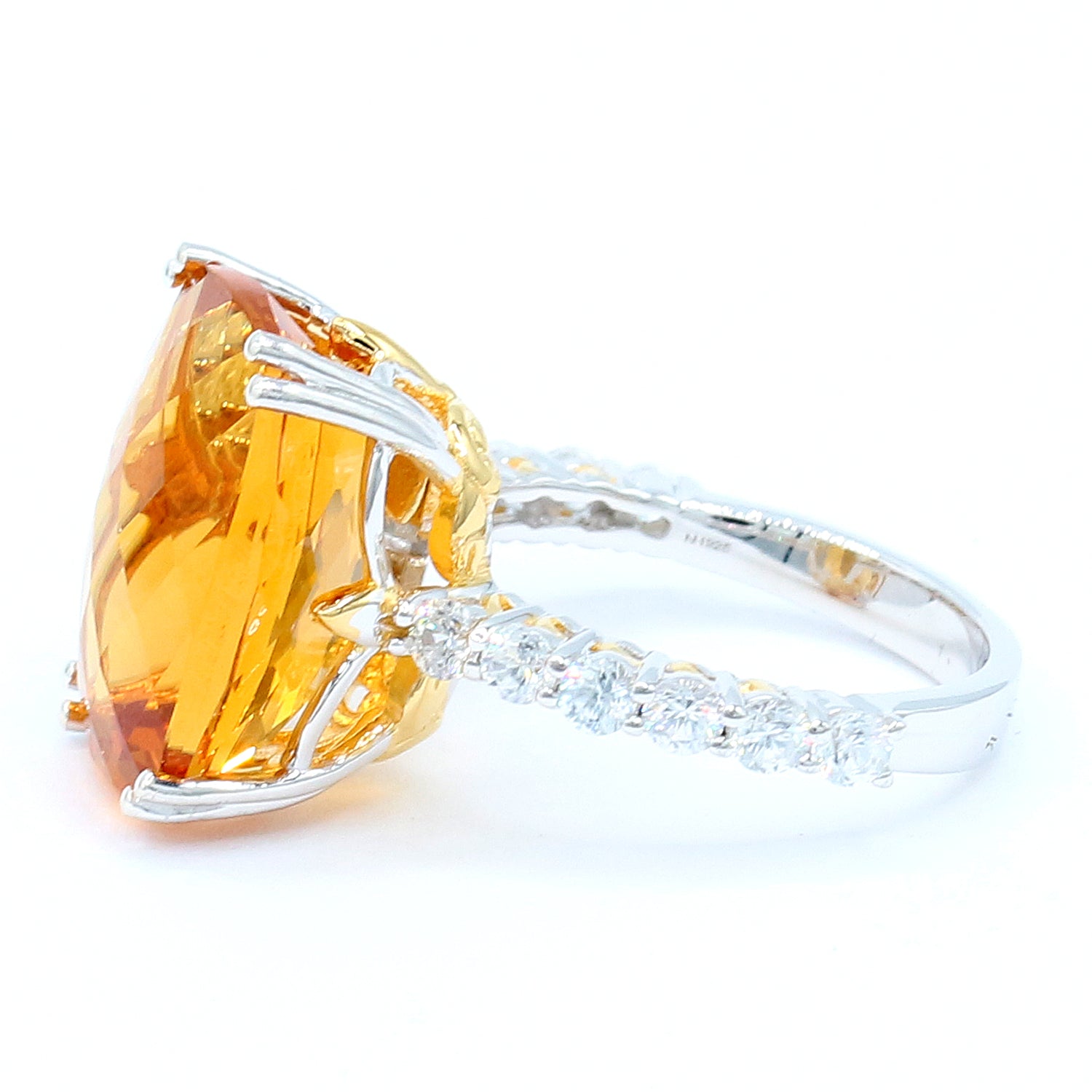 Gems en Vogue 10.24ctw Rio Grande Citrine & White Zircon Ring