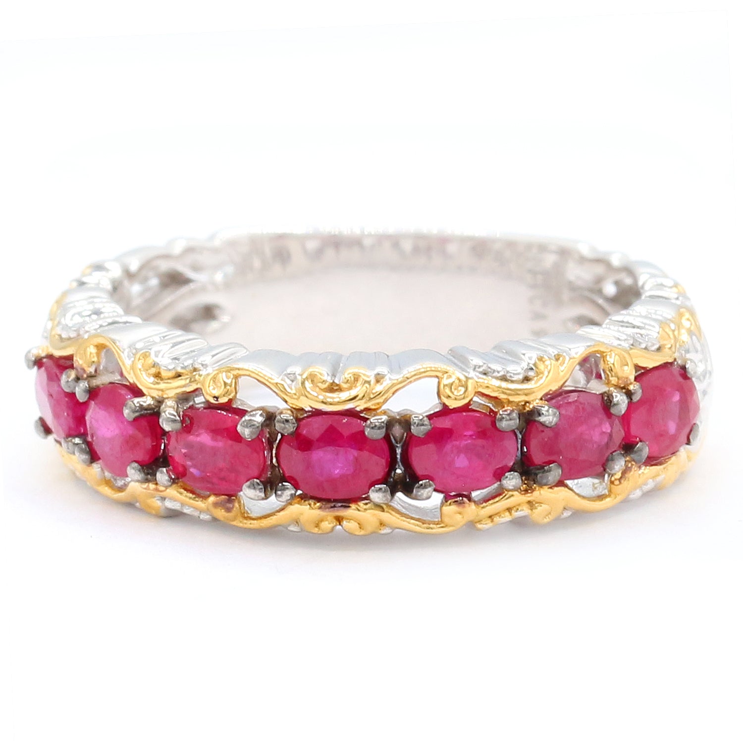 Gems en Vogue 1.68ctw Burmese Ruby Band Ring
