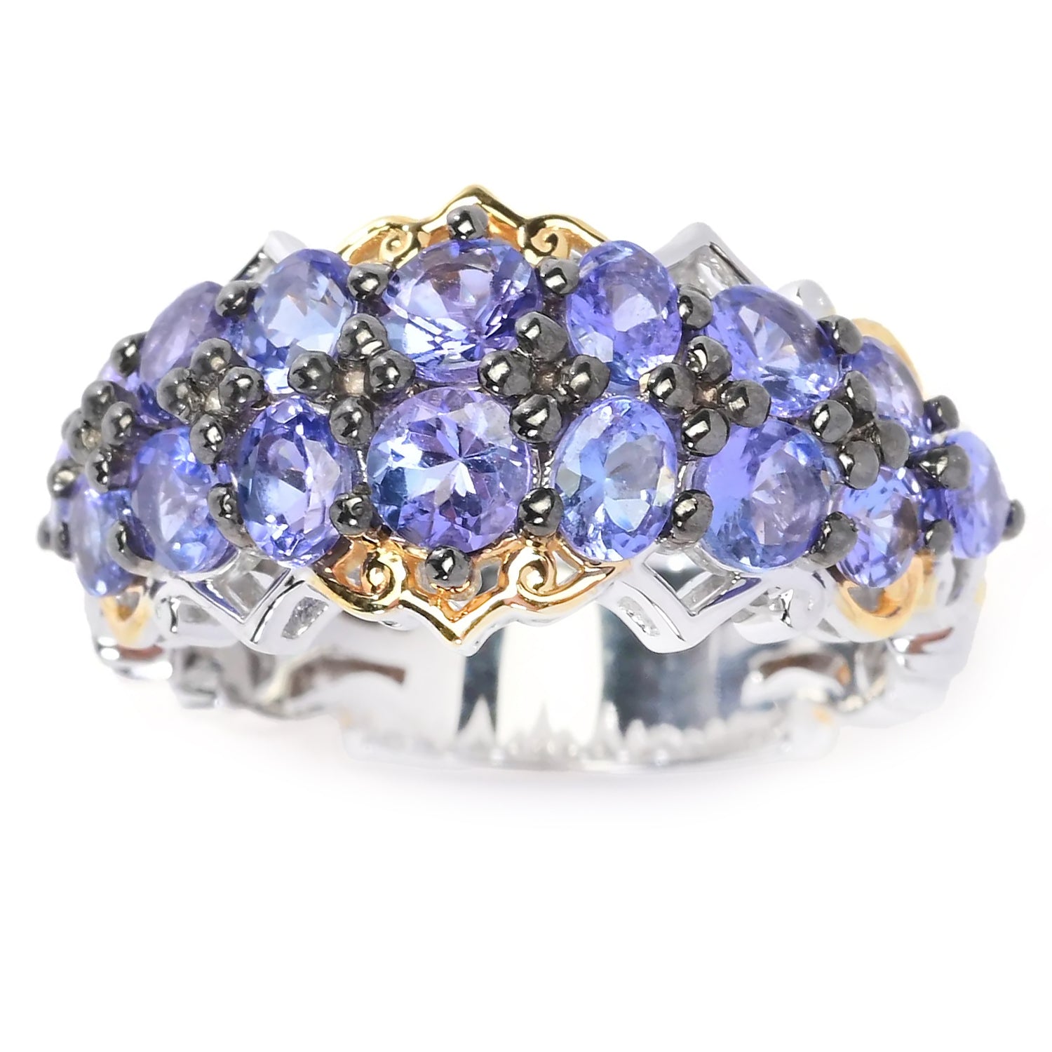 Gems en Vogue 2.93ctw Multi Shape Tanzanite Band Ring