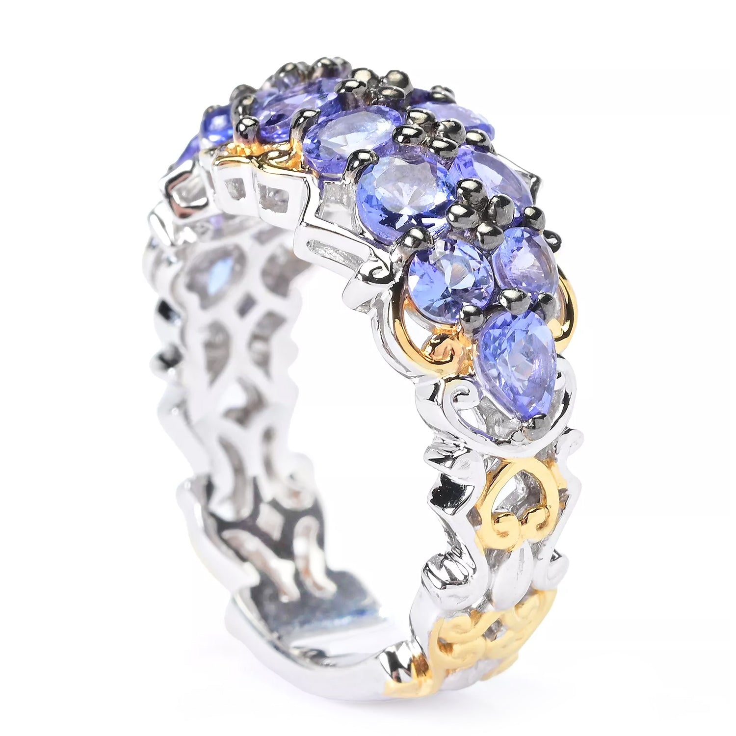 Gems en Vogue 2.93ctw Multi Shape Tanzanite Band Ring