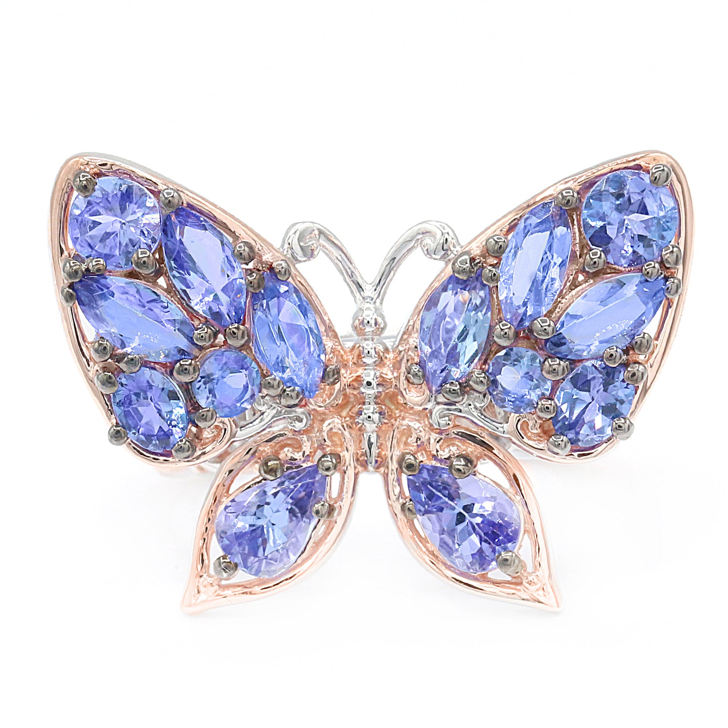 Gems en Vogue 3.37ctw Tanzanite Butterfly Ring