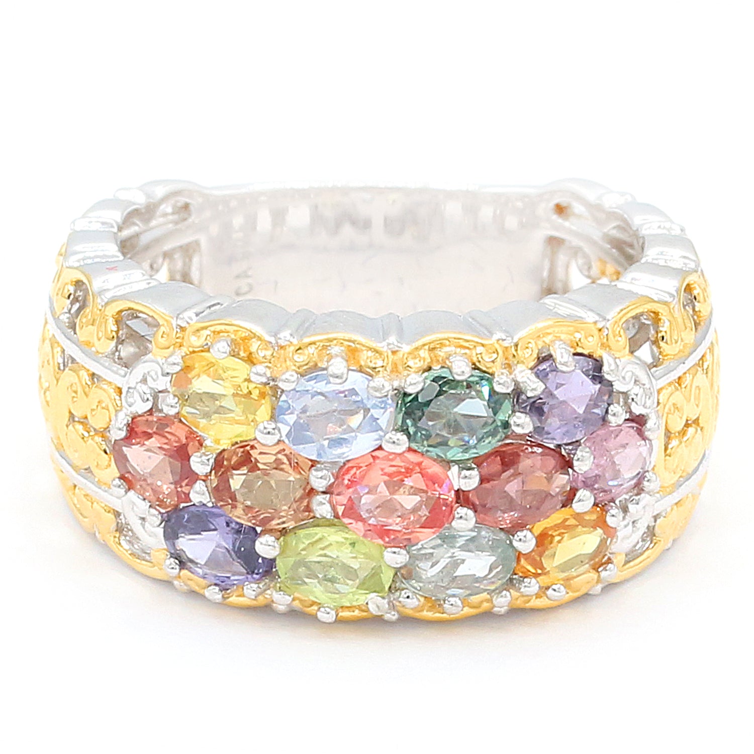 Gems en Vogue 3.25ctw Multi Sapphire Band Ring