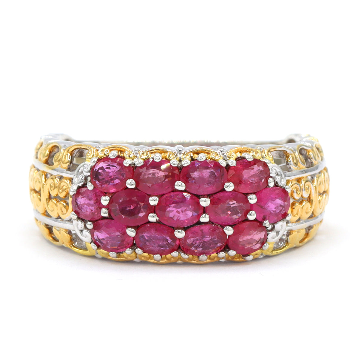 Gems en Vogue One-of-a-Kind 24K Palladium Silver 3.25ctw Ruby Band Ring